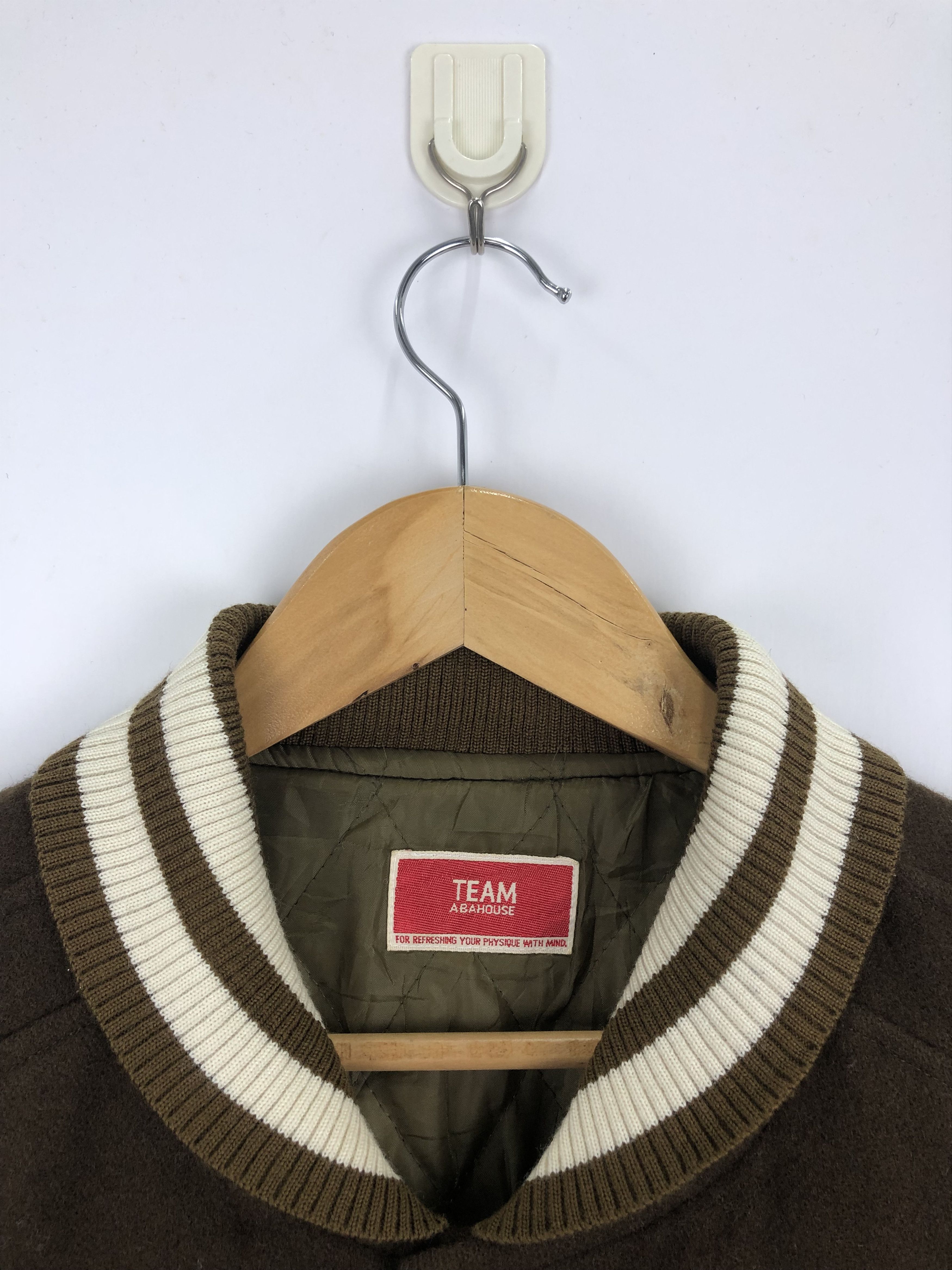 ABAHOUSE Vintage 90s Abahouse Wool Varsity Jacket Brown V0430 Size US L / EU 52-54 / 3 - 6 Thumbnail