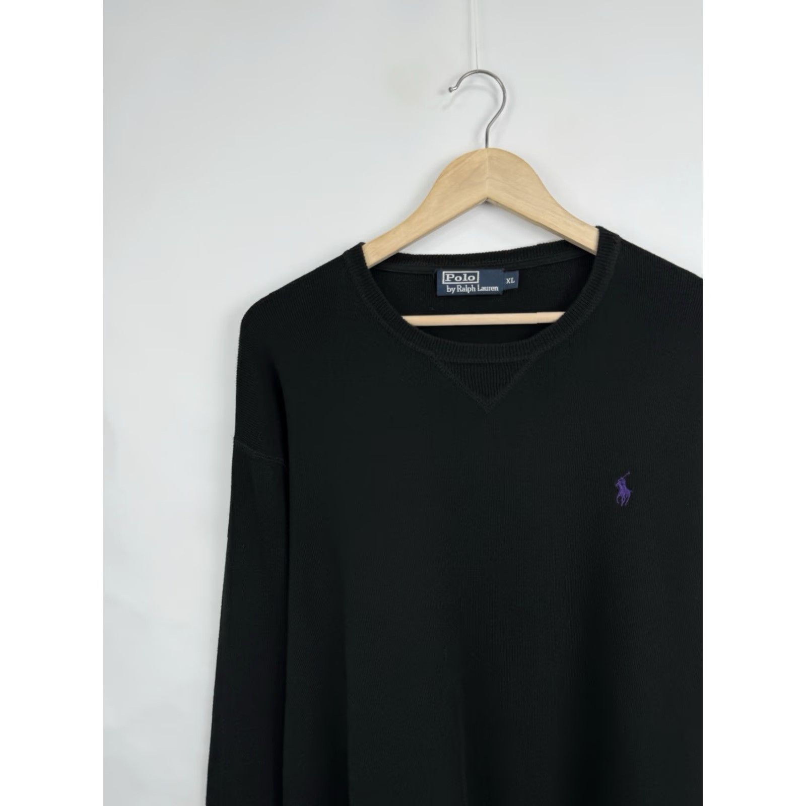 Ralph Lauren VINTAGE Ralph Lauren Knitted Sweater Logo Purple 90s XL Mens Pullover Size US XL / EU 56 / 4 - 3 Thumbnail