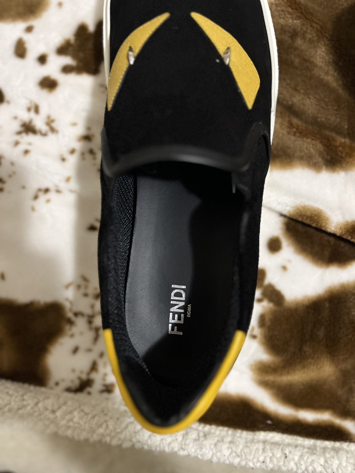 Fendi Mens Fendi Monster Bug Eye Slip-On Sneaker Size US 11 / EU 44 - 10 Thumbnail