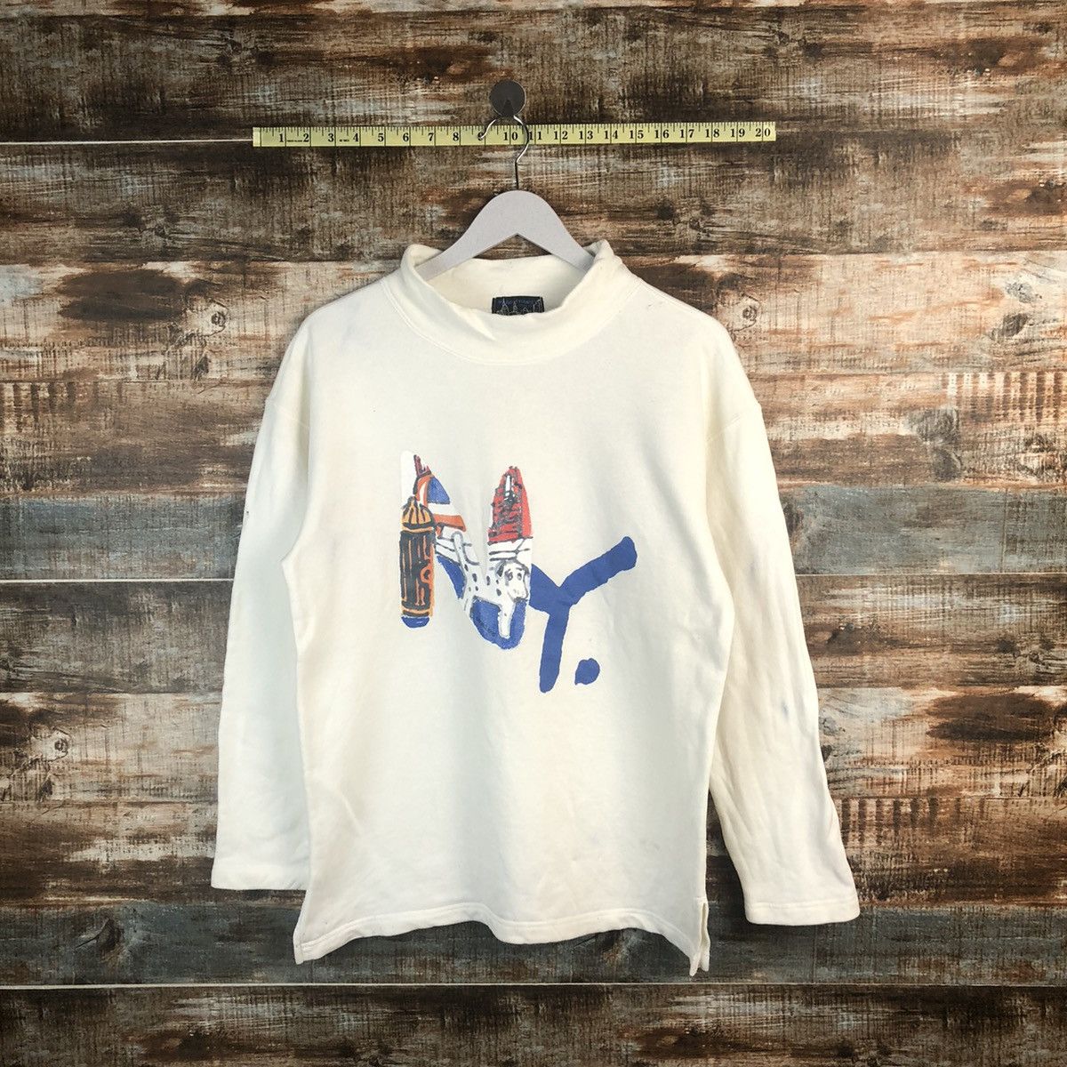 Vintage Mawnattaners NY vintage White Sweatshirt #A1289 Size US M / EU 48-50 / 2 - 1 Thumbnail