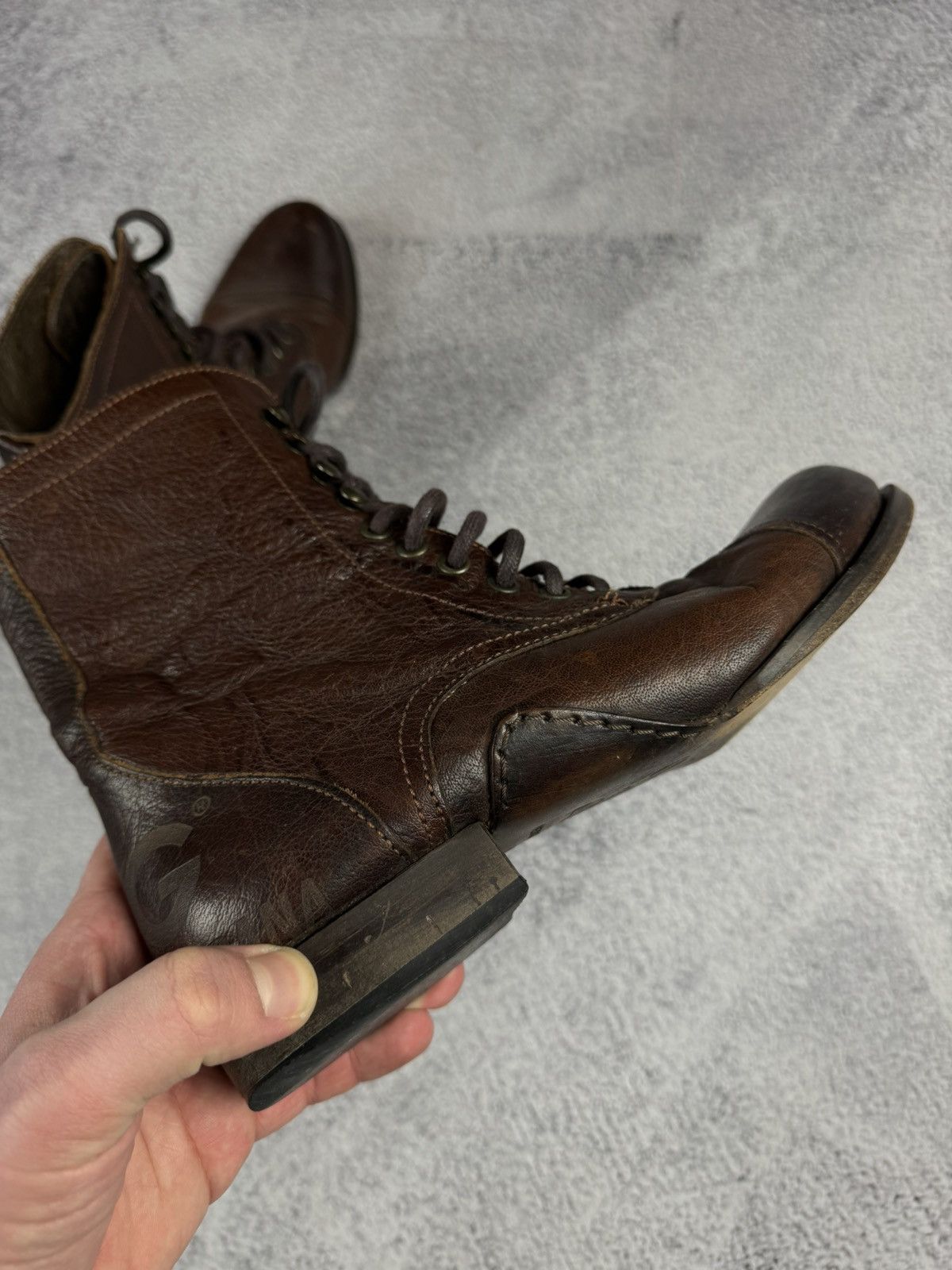 Dolce & Gabbana × Vintage DOLCE GABBANA Vintage Leather Unisex Boots Shoes Brown Size US 10 / IT 40 - 14 Thumbnail
