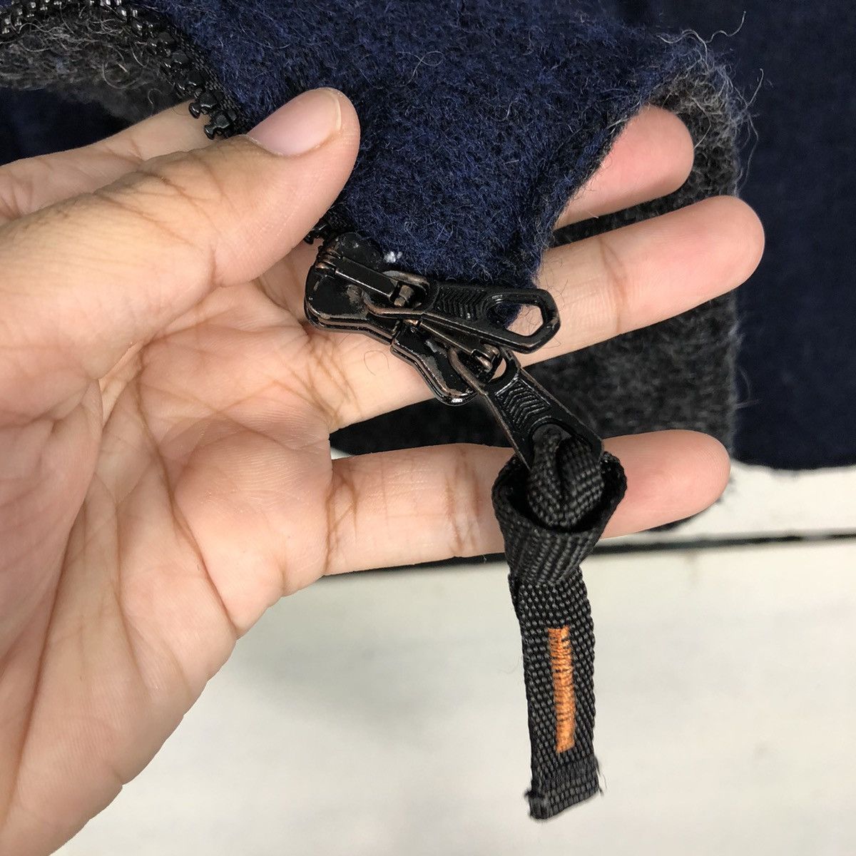 Blue Blue Japan 📌Vintage Wool Jacket Heart Peace & Love Indigo Biker Style Size US M / EU 48-50 / 2 - 25 Thumbnail
