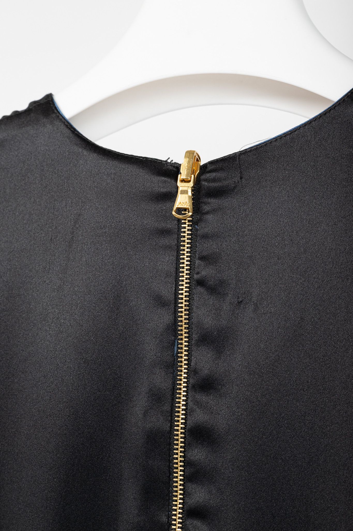 Other Dassie Reversible Black & Blue Silk Charmeuse Dress Size L / US 10 / IT 46 - 8 Thumbnail