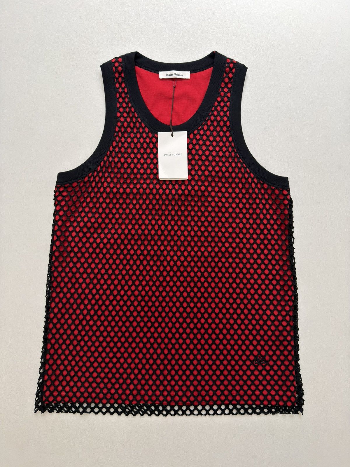 Wales Bonner ‘Record’ Black/Red Mesh Vest Size US M / EU 48-50 / 2 - 19 Thumbnail