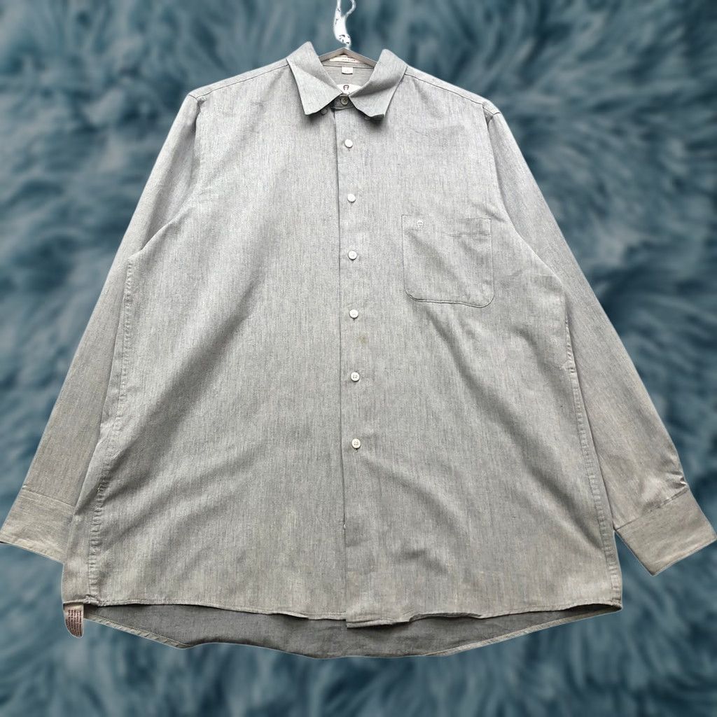 Etienne Aigner VINTAGE Etienne Aigner Button Up Shirt Mens Size 16 34-35 L Pocket Gray Button-Down Long Sleeve Collared Casual Travel All Seasons Size US L / EU 52-54 / 3 - 1 Thumbnail