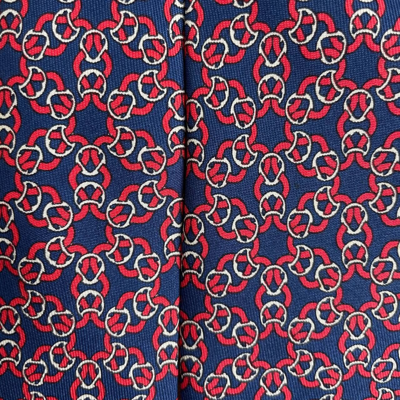 Hermes Hermes Paris Silk Tie 7520 IA Chains Blue Size ONE SIZE - 1 Thumbnail