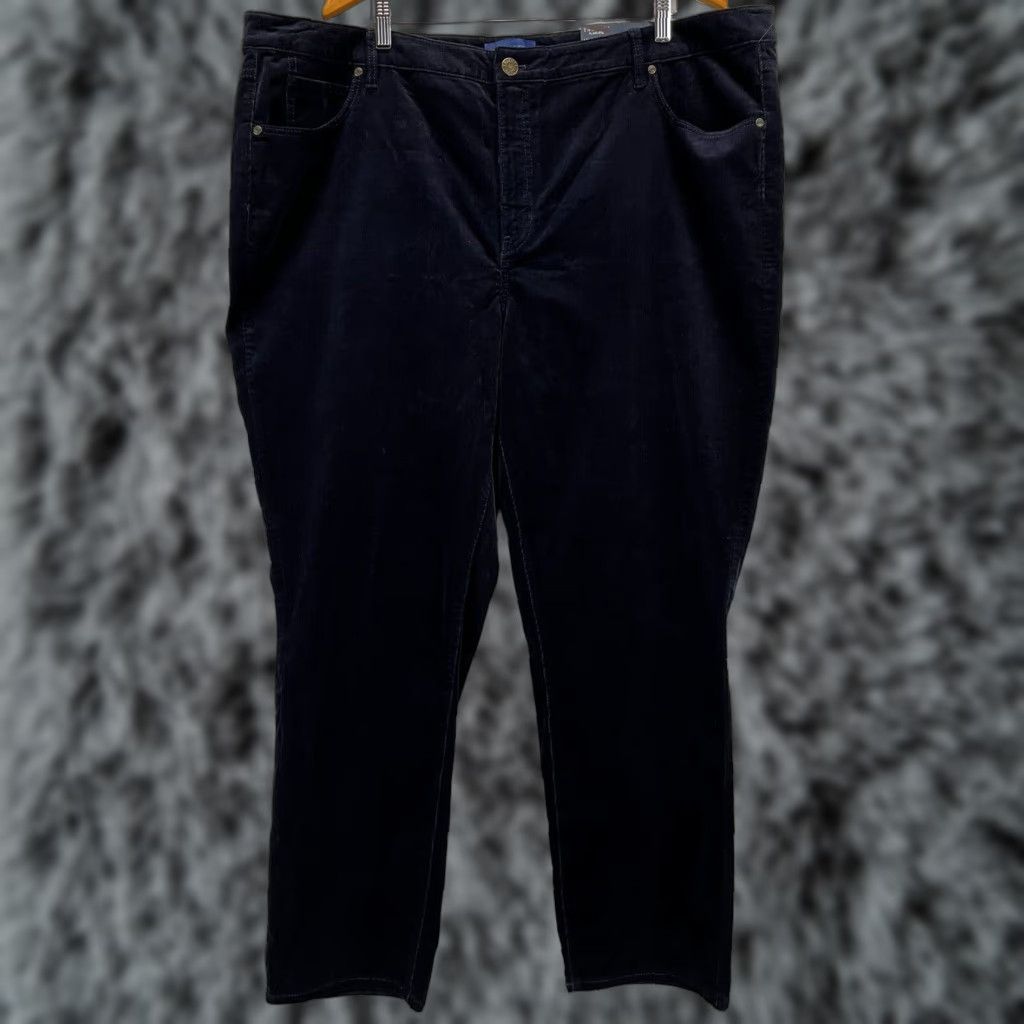 Talbots Talbots Corduroy Pants 24W Plus High Waist Straight Leg Navy Womens Size 42" / US 20 - 1 Thumbnail