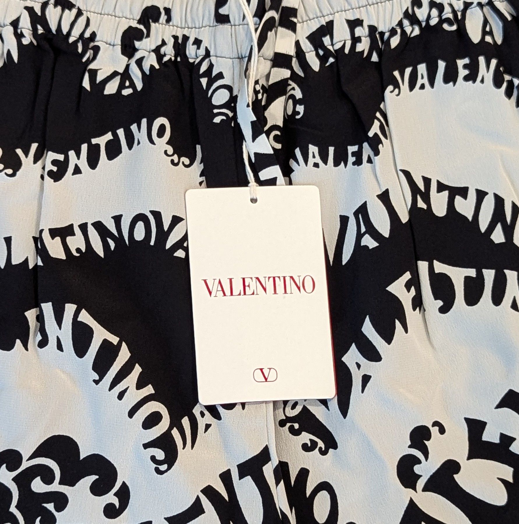 Valentino Valentino Logo Cotton Bermuda Shorts Black/White 48 US 32 Size US 32 / EU 48 - 6 Thumbnail