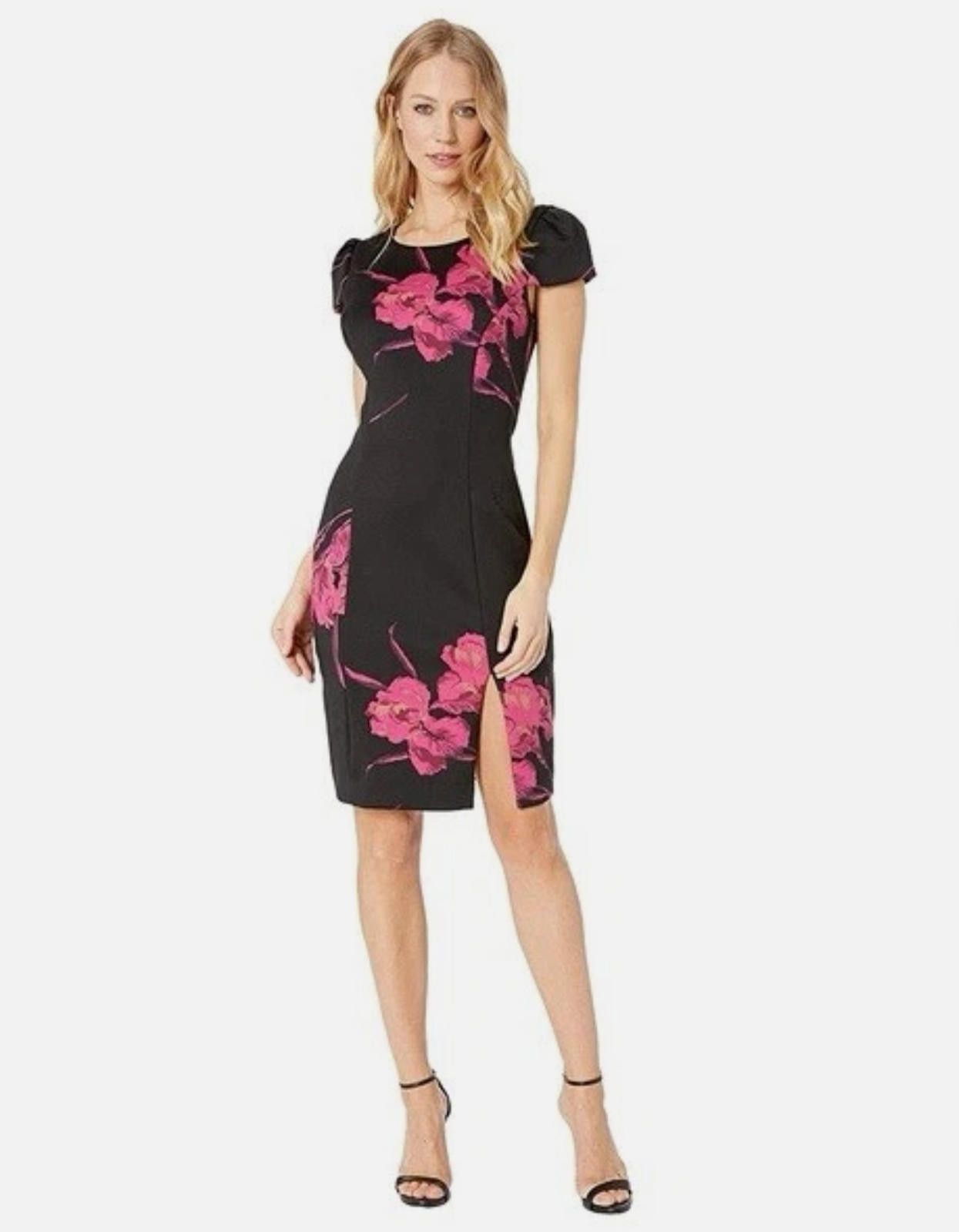 Betsey Johnson Betsey Johnson Black Pink Floral Sheath Dress - NWT Size XS / US 0-2 / IT 36-38 - 1 Thumbnail