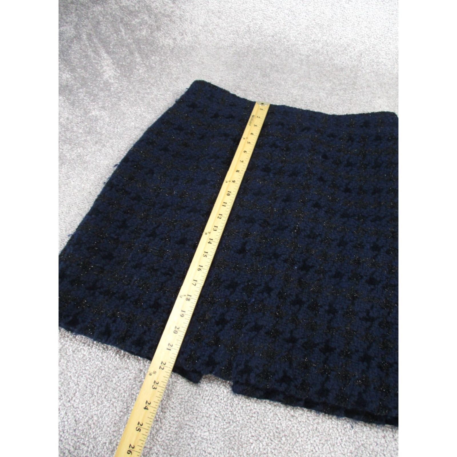 J.Crew J. Crew Skirt Womens 14 Dark Blue Black Glitter Wool Blend Straight Size 36" / US 14 / IT 50 - 3 Thumbnail