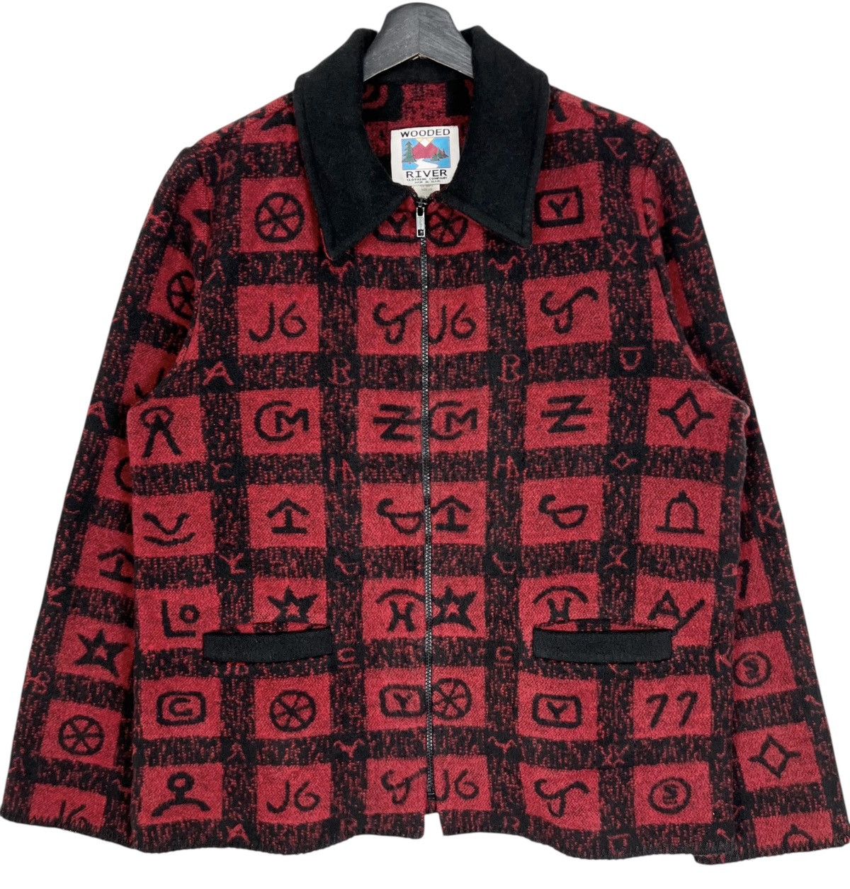 Vintage Vintage Wooded River Full Print Women Wool Jacket Size L / US 10 / IT 46 - 1 Thumbnail