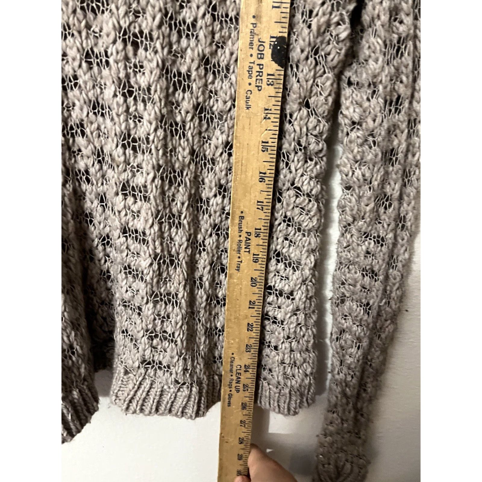 American Eagle Outfitters American Eagle Outfitters Sweater Casual Open Knit Round Neck Large Womens Wool Blend Beige Color Virgin? No. Size L / US 10 / IT 46 - 4 Thumbnail