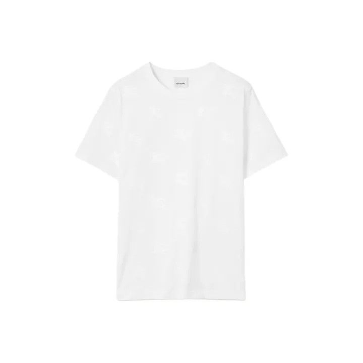 Burberry Burberry Patterned White Short Sleeve T-Shirt 0079 Size S / US 4 / IT 40 - 1 Thumbnail