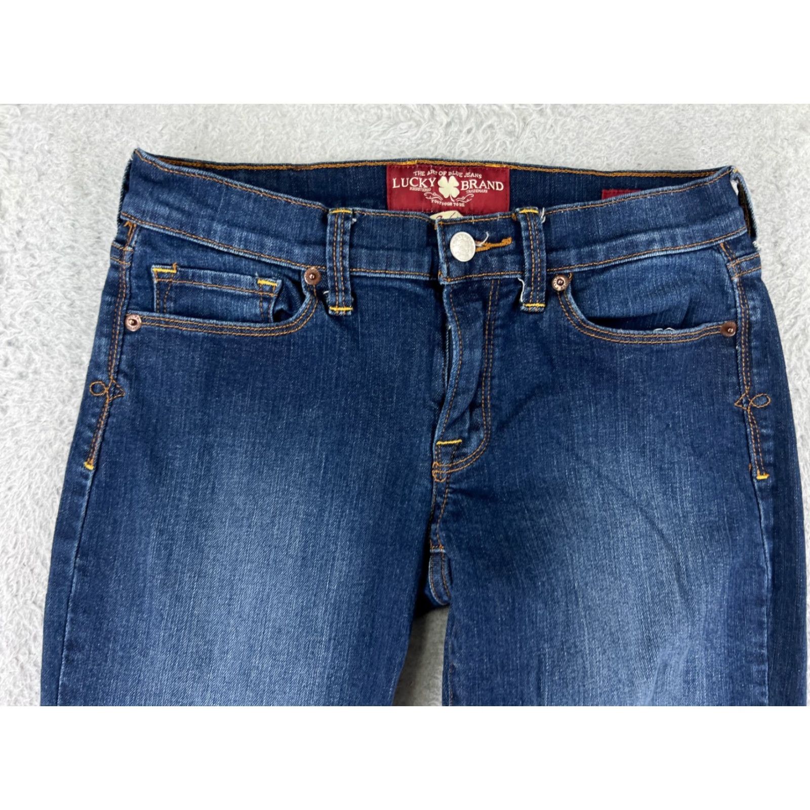 Lucky Brand Lucky Brand Jeans Women's Blue Denim Straight Pants 2 Low Rise Cotton Blend 5-Pocket Size 26" / US 2 / IT 38 - 7 Thumbnail