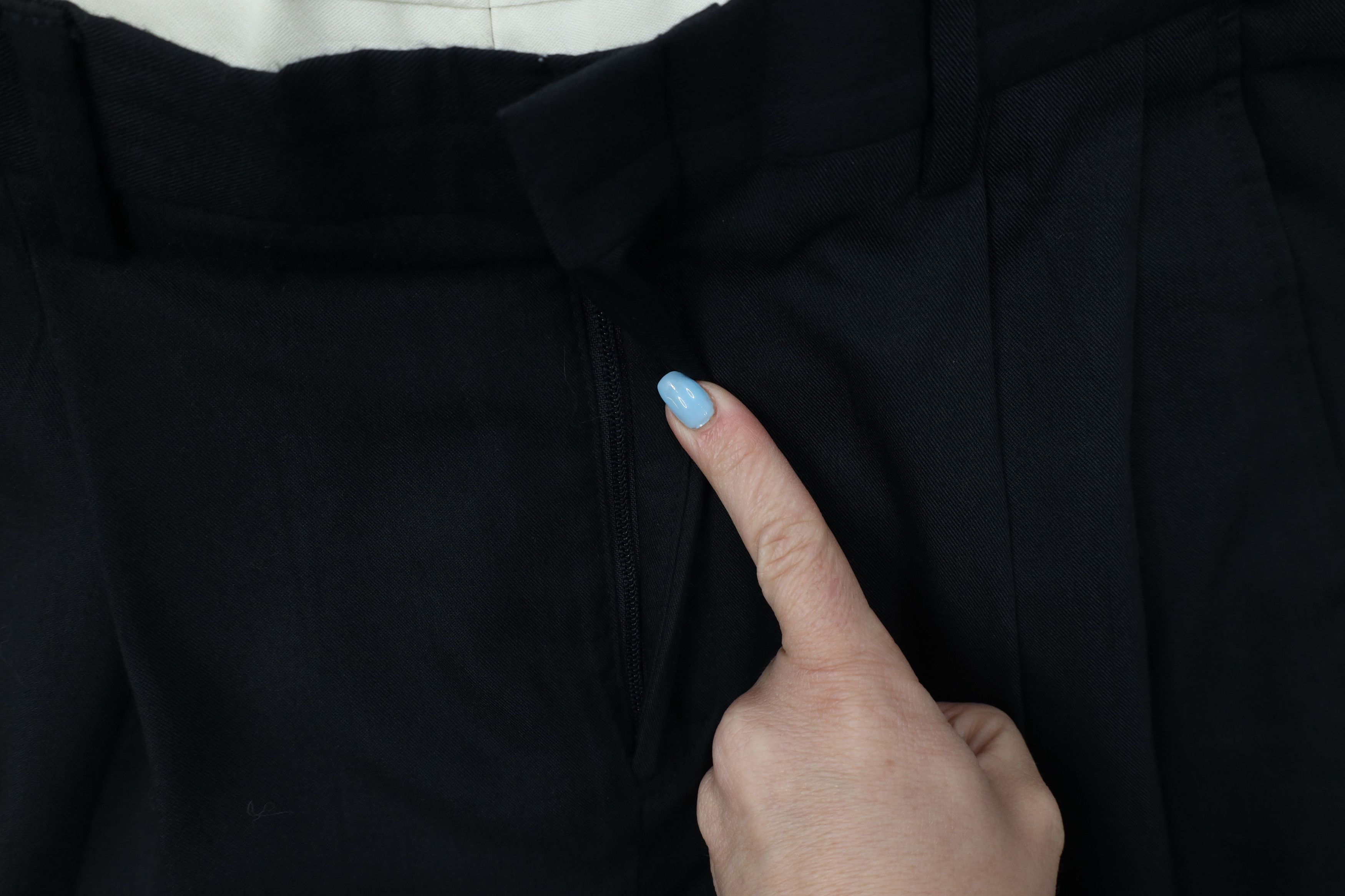 Vintage Vintage 90s Gabardine Blend Knit Wide Leg Chino Pants Black Size US 32 / EU 48 - 6 Thumbnail