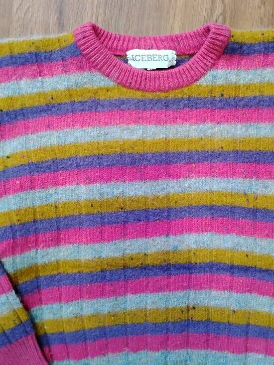 Iceberg Vintage Iceberg Striped Wool Crewneck Sweater Size S / US 4 / IT 40 - 1 Thumbnail