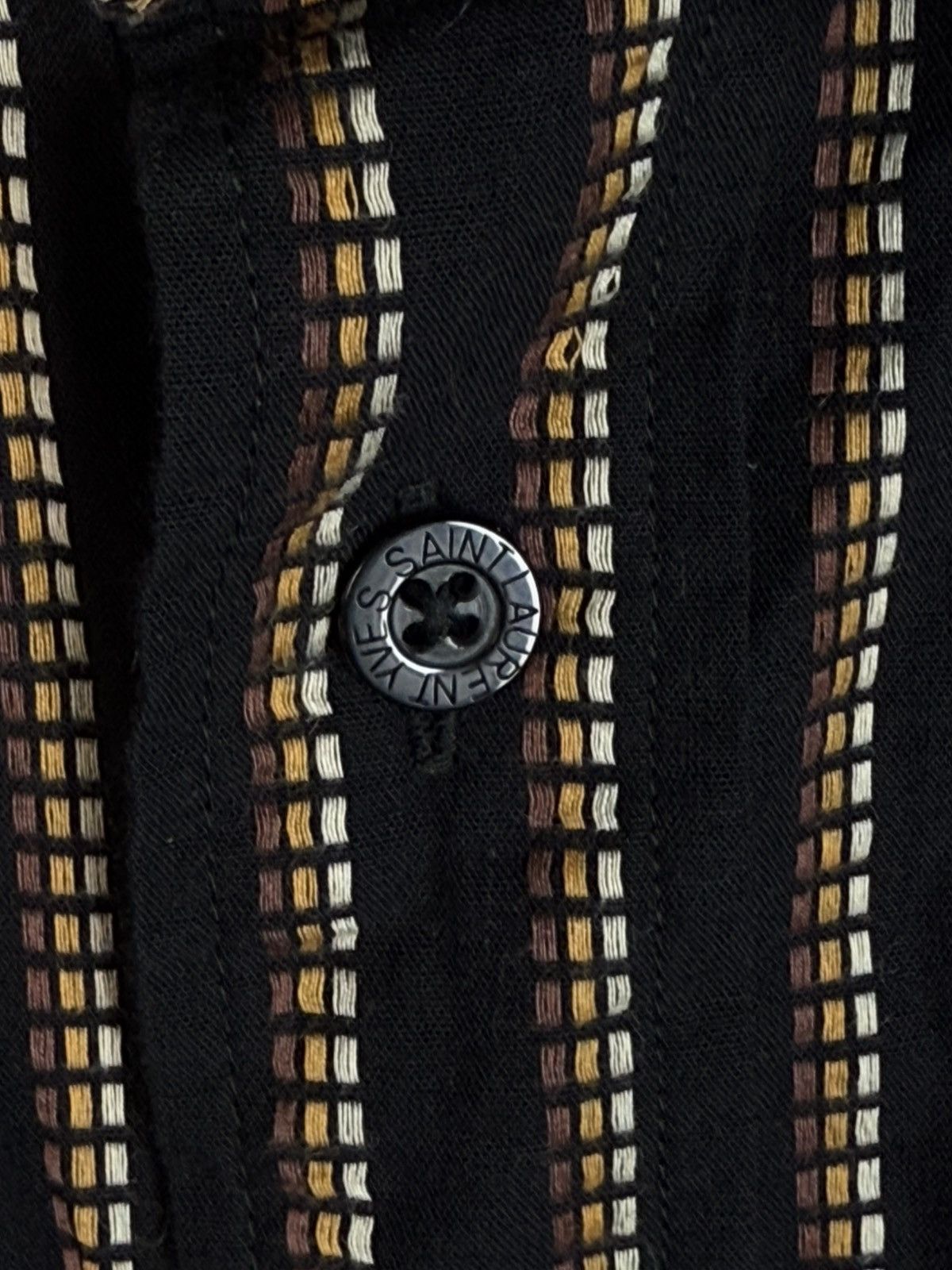 Yves Saint Laurent Black YSL Shirt Striped Size US XL / EU 56 / 4 - 4 Thumbnail