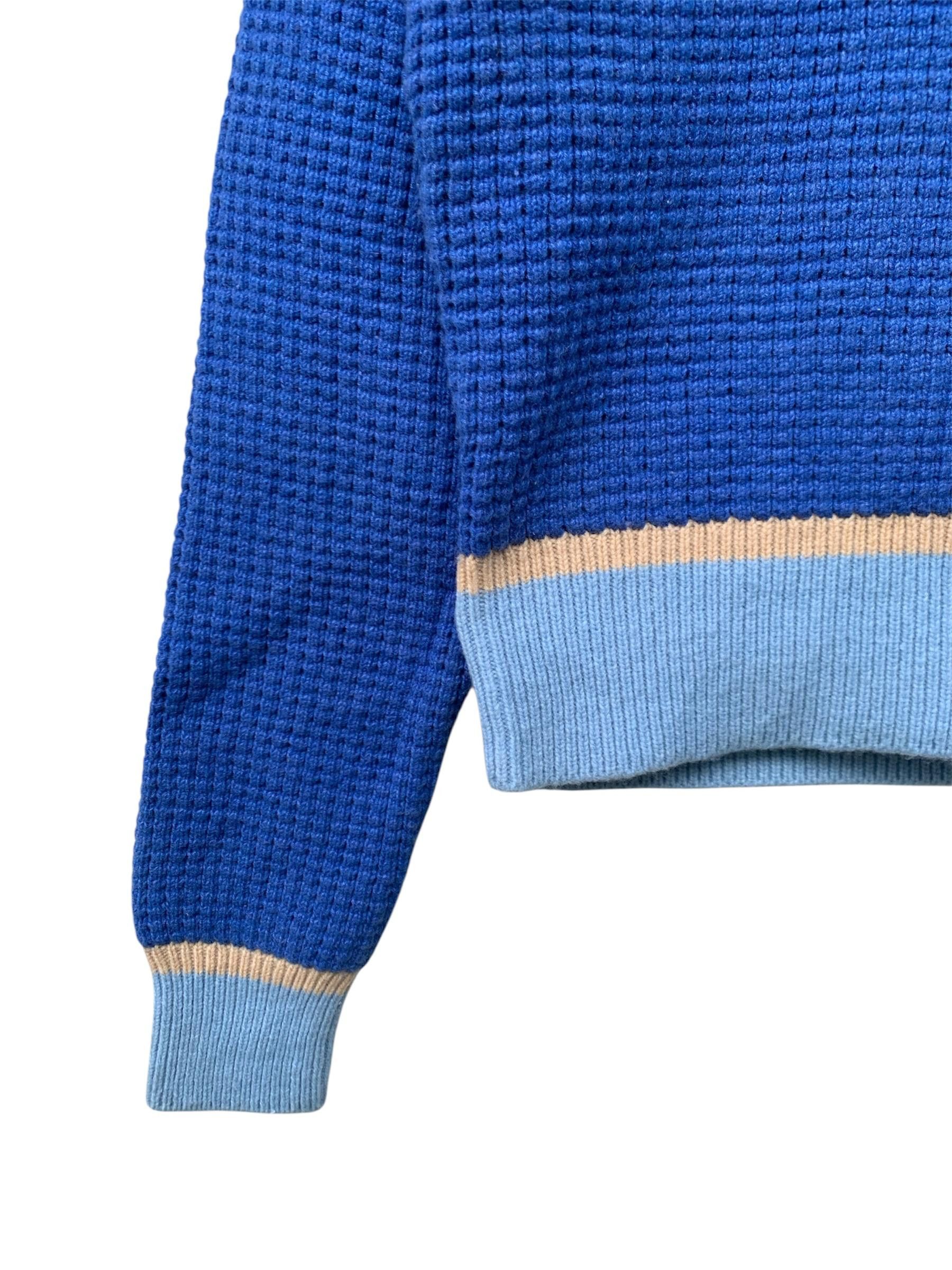 Marni × Uniqlo MARNI X UNIQLO Knitted Blue Sweater V neck Color Block Size US L / EU 52-54 / 3 - 7 Thumbnail