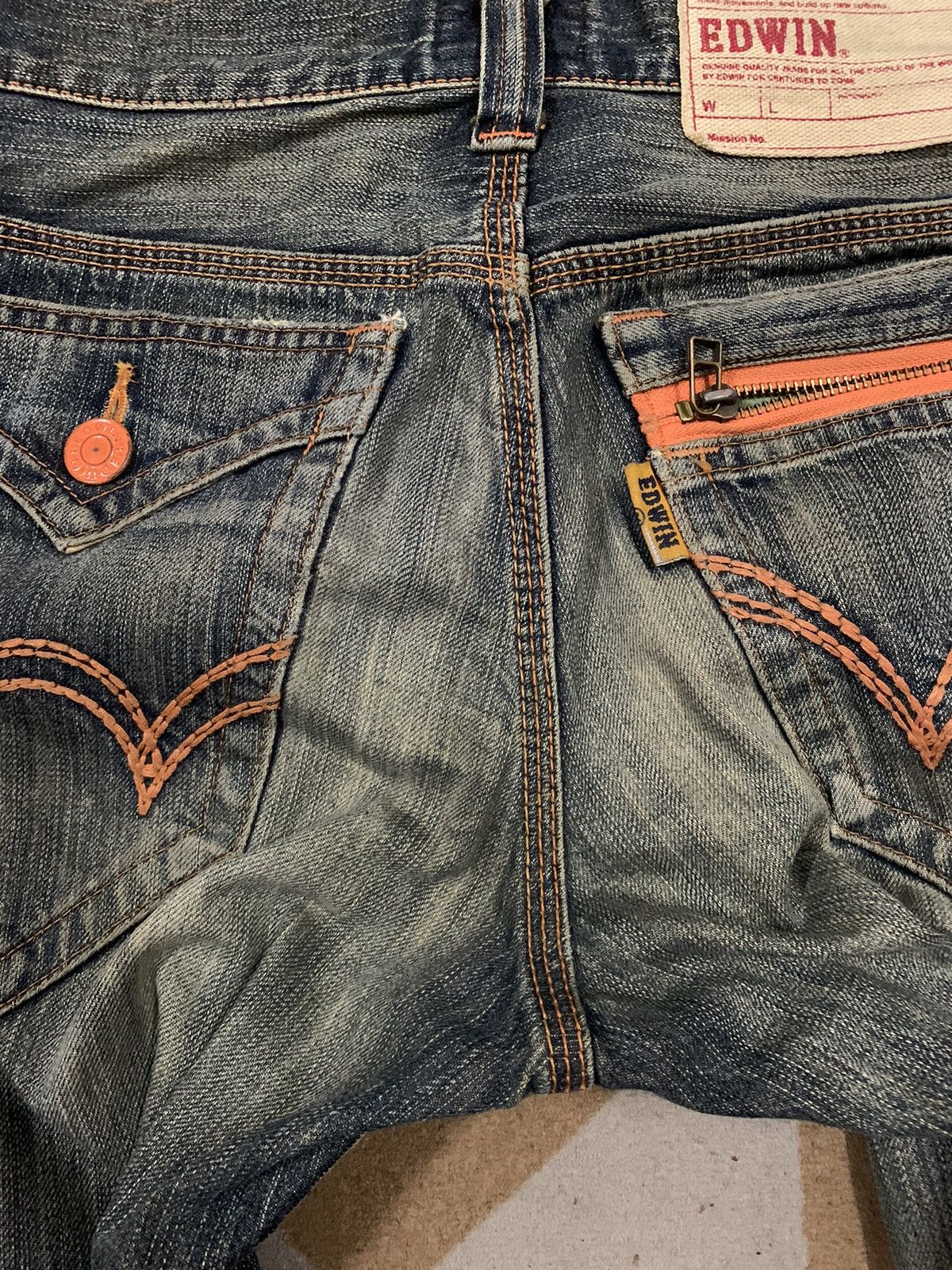 Edwin Vintage Edwin XV Mud Wash Distressed Grunge Jeans Size US 31 - 13 Thumbnail