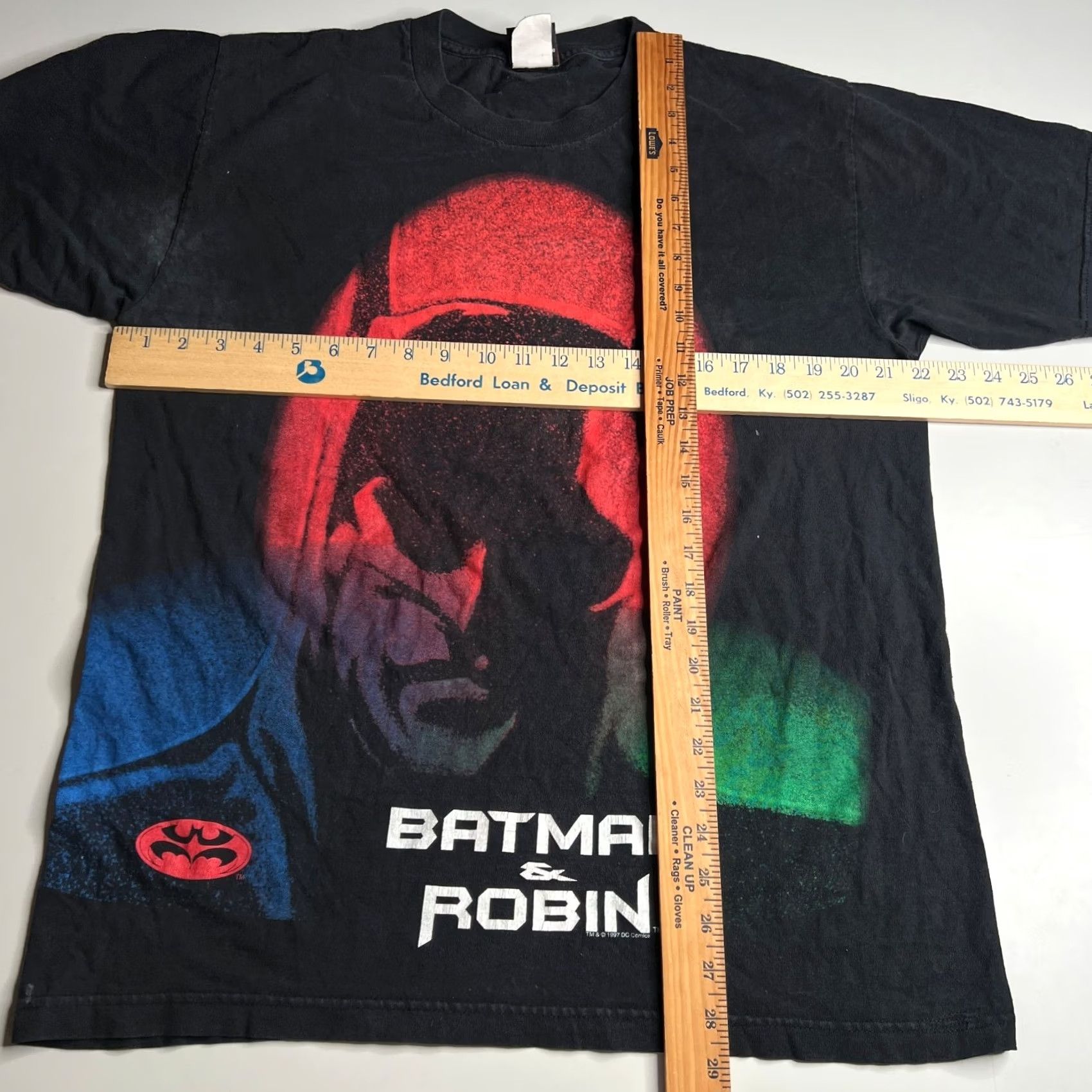 DC Comics VINTAGE Batman & Robin Movie Tee DC Comics Black Short Sleeve L Adult Men 1997 Logo Graphic USA 90s Size US L / EU 52-54 / 3 - 7 Thumbnail