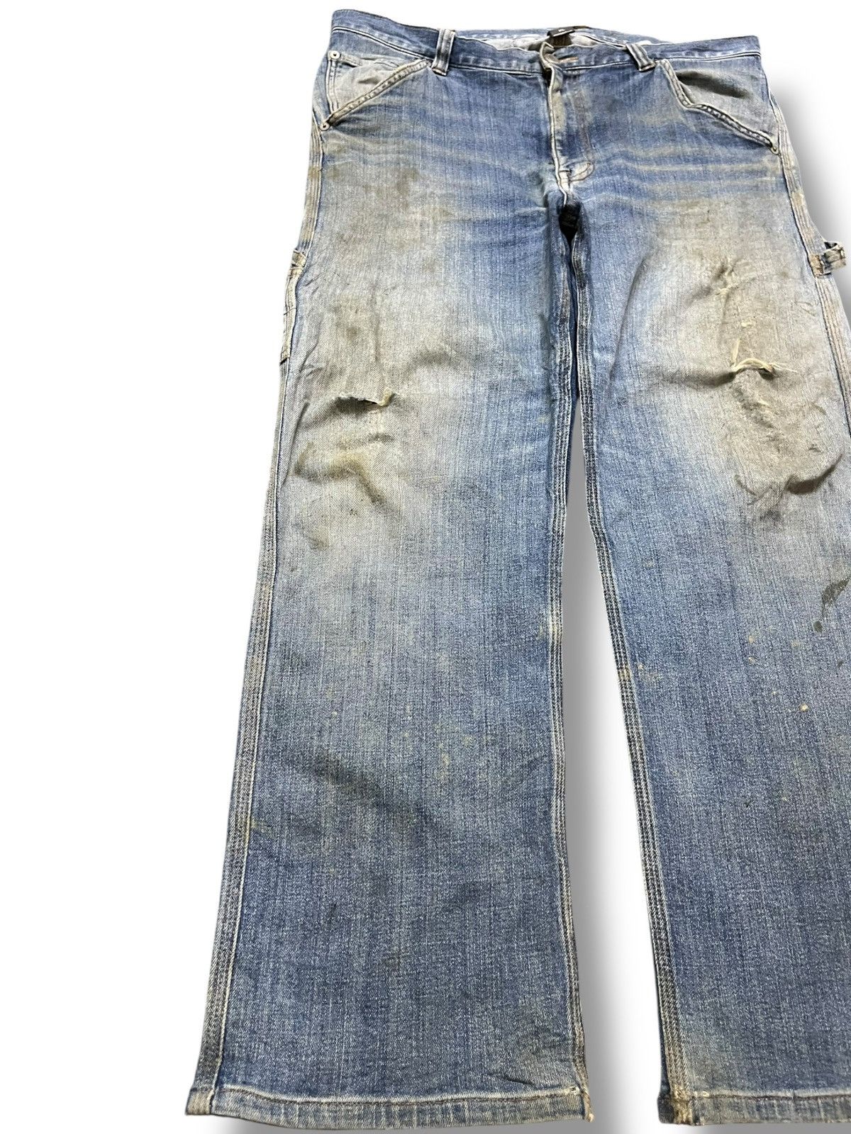 Montbell Vintage Montbell Cargo Carpenter Distressed Denim Size US 33 - 3 Thumbnail