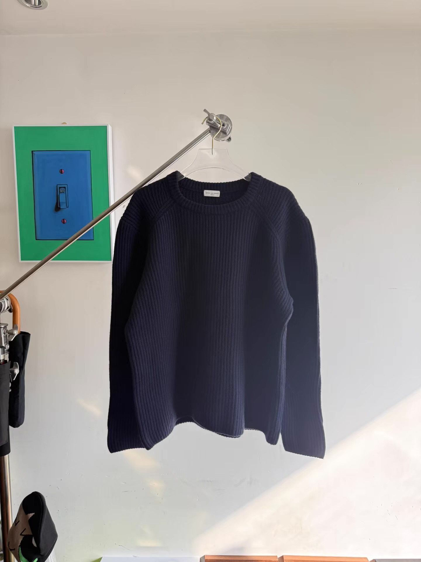 Dries Van Noten DRIES VAN NOTEN DVN Navy Thick Knit Wool Sweater Q17 Size US M / EU 48-50 / 2 - 1 Thumbnail