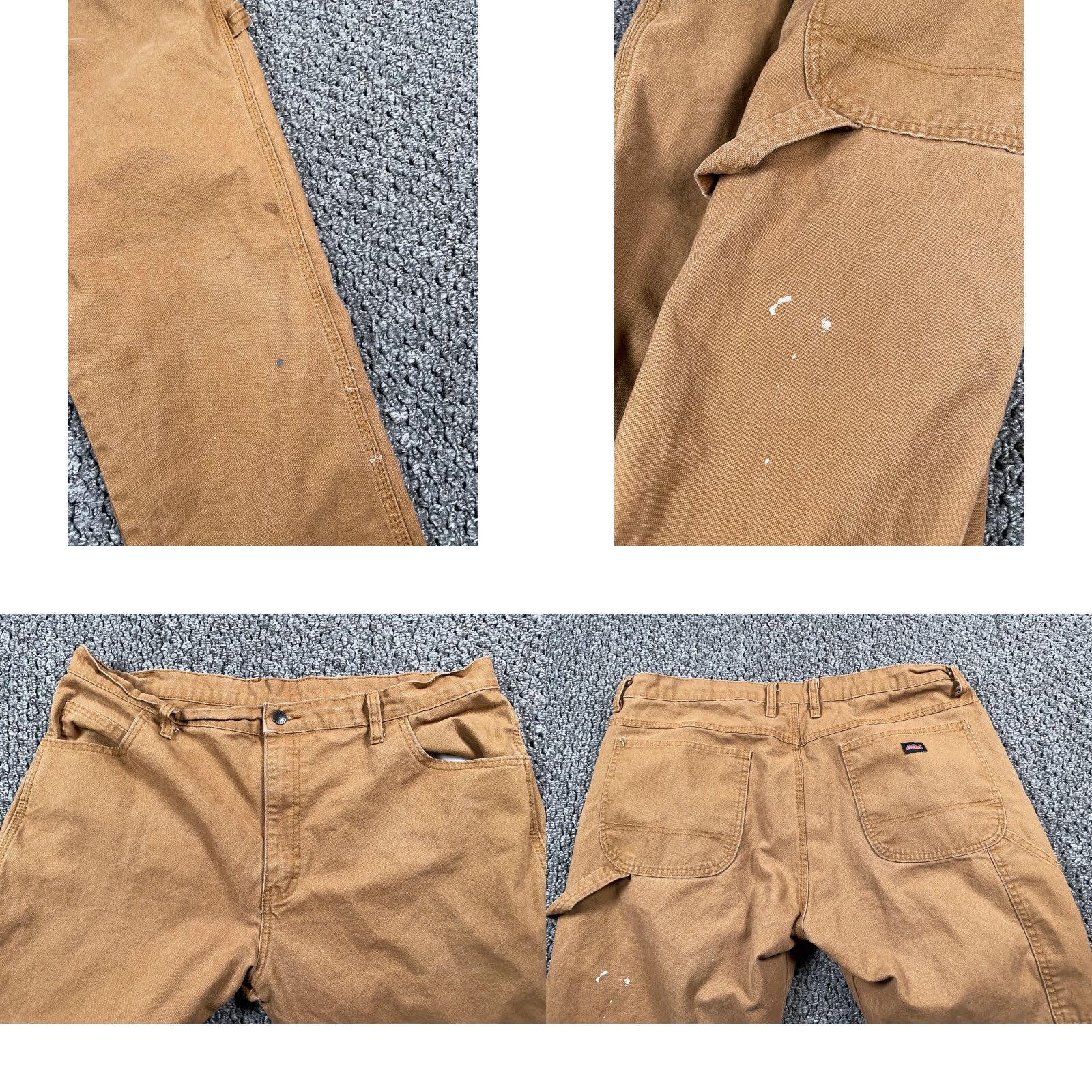 Dickies Dickies Distressed Canvas Carpenter Pants Men's 38 x 25 Brown Workwear Paint Size US 38 / EU 54 - 8 Thumbnail
