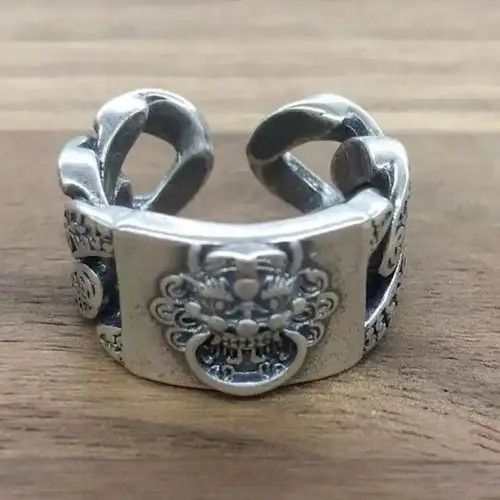 Ring Of Fire 925 Sterling Silver PIXIU Vintage Adjustable Ring Size ONE SIZE - 4 Thumbnail