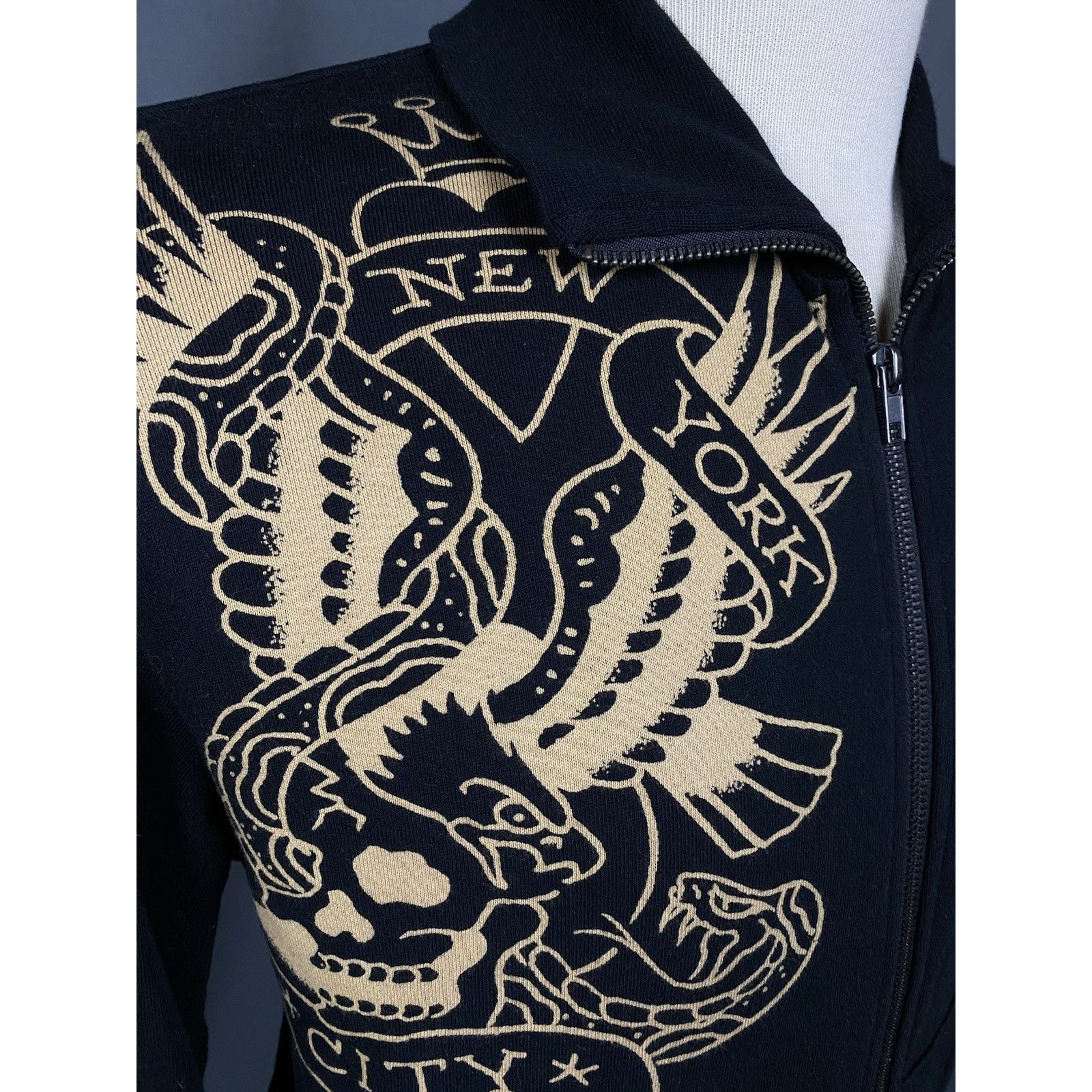 Ed Hardy MINT! Ed Hardy Big Logo Men's Black Full Zip Sweater Size M Size US M / EU 48-50 / 2 - 12 Thumbnail