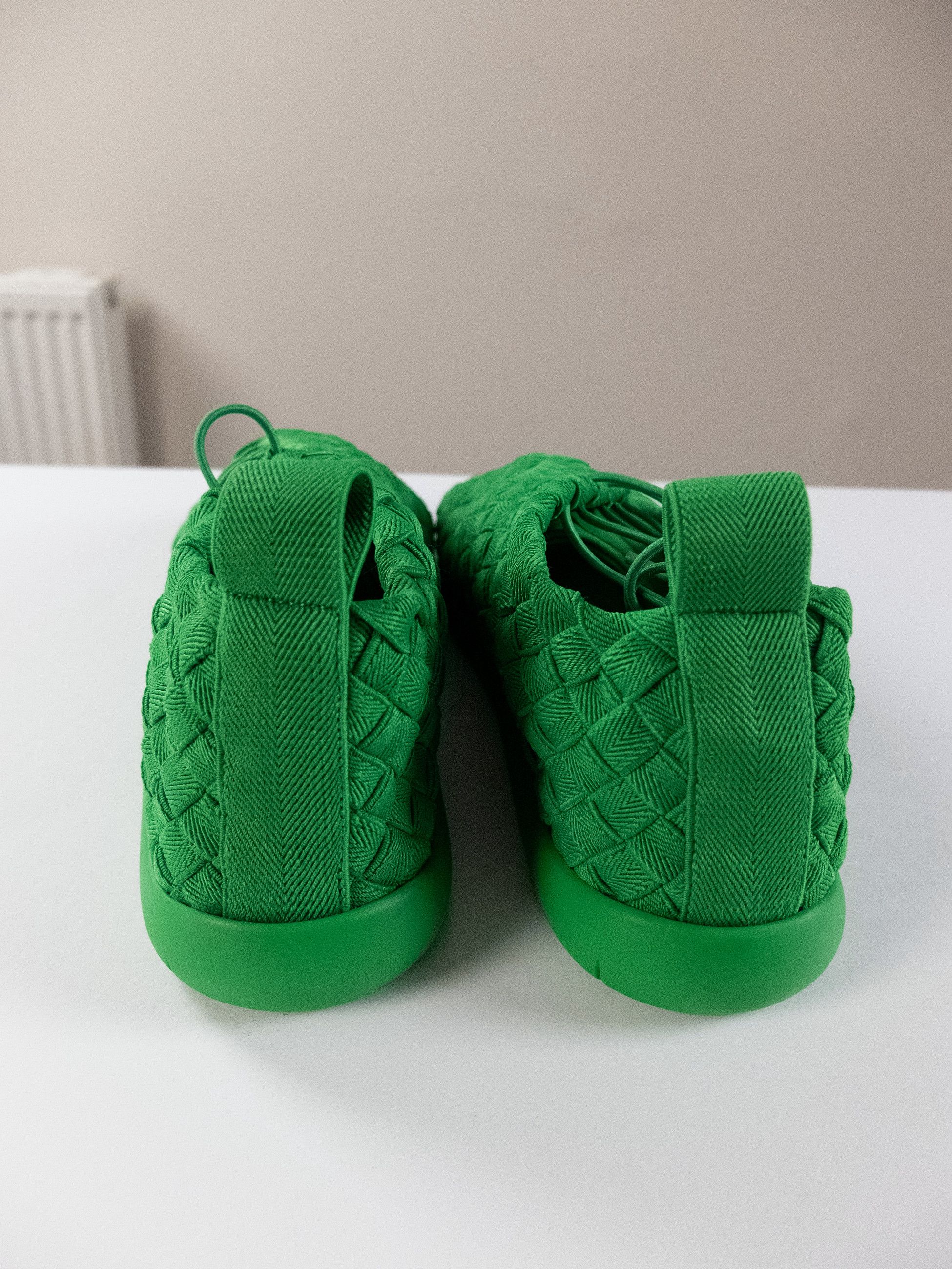 Bottega Veneta BOTTEGA VENETA Plat grass green woven low sneakers 10 43 q Size US 10 / EU 43 - 5 Thumbnail