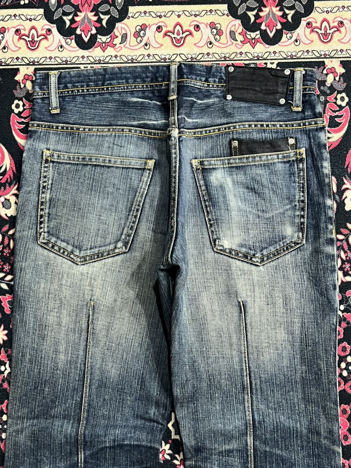 Atelier New Regime Atelier Sab Men Rusty Blue Faded Washed Panel Line Jeans Size US 30 / EU 46 - 7 Thumbnail