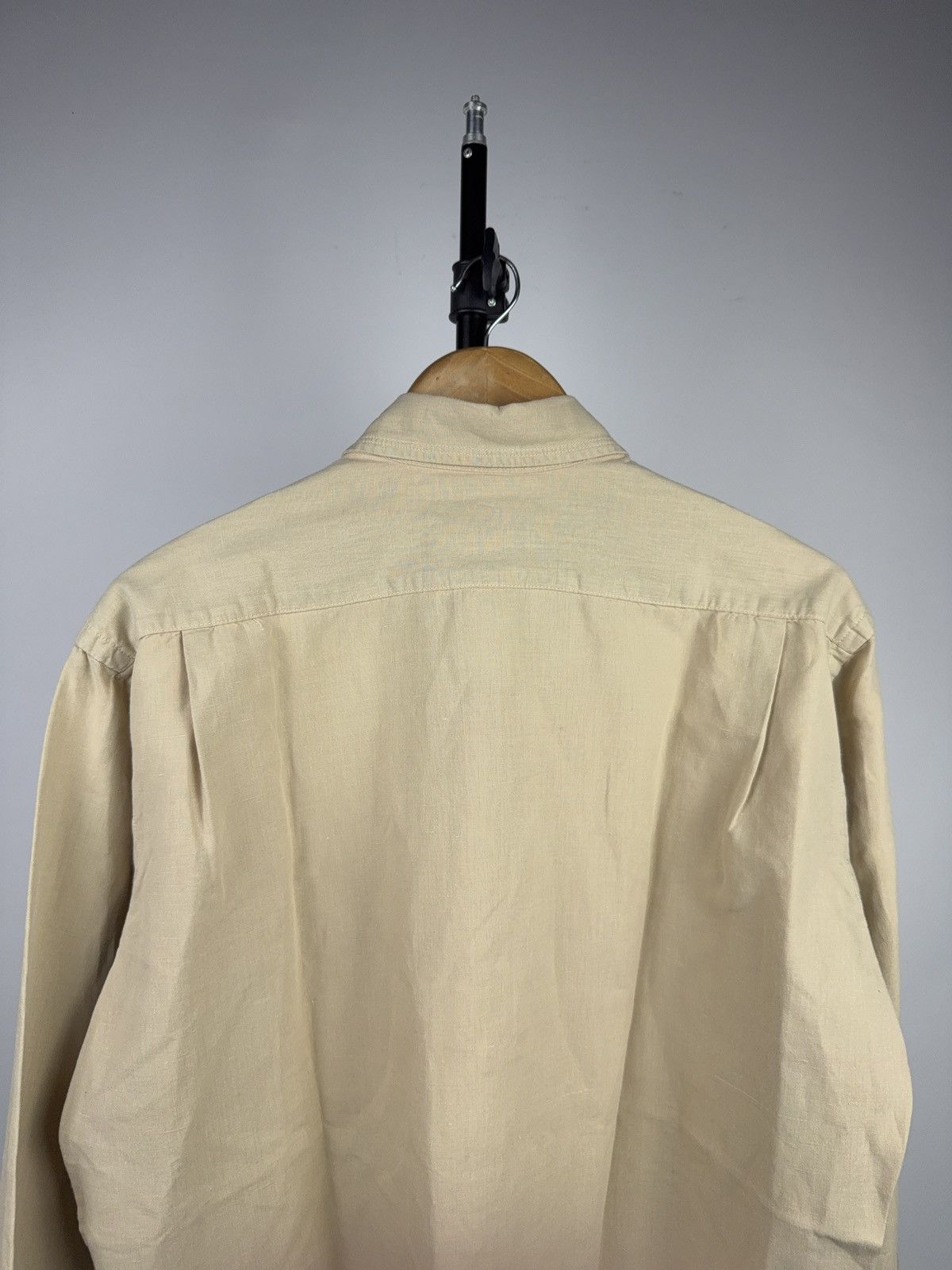 Marlboro Classics 90s Marlboro Classics Beige Linen Work Shirt Vintage L Size US L / EU 52-54 / 3 - 12 Thumbnail