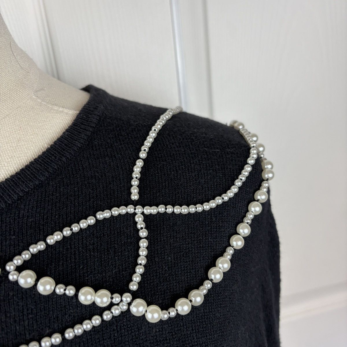 Other Field flower black cashmere pearl beaded sweater Size XS / US 0-2 / IT 36-38 - 3 Thumbnail