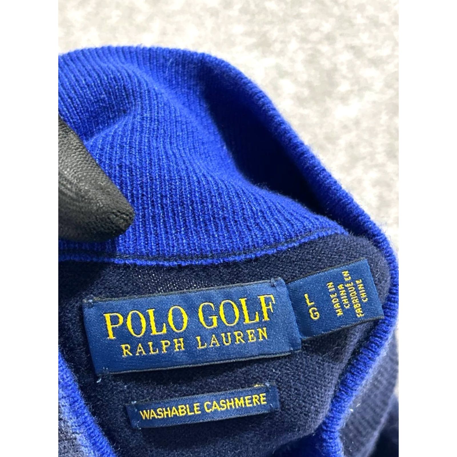Polo Ralph Lauren Polo Ralph Lauren Golf Sweater Mens Large Blue Knit Washable Cashmere Mock Neck Size US L / EU 52-54 / 3 - 5 Thumbnail