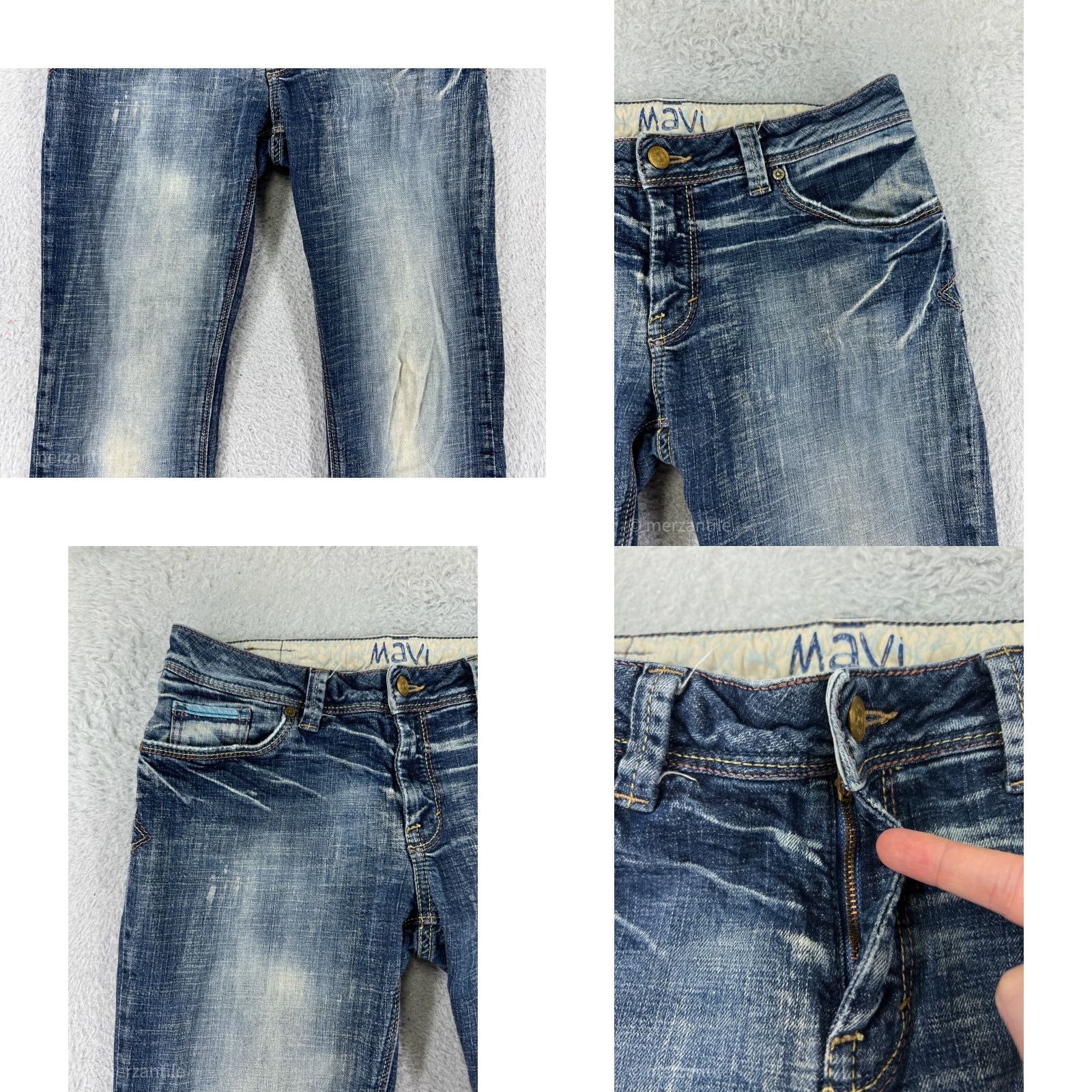 Mavi Mavi Women's Jeans Bootcut Size 29 Blue Denim Stretch Embroidered Distressed Cotton Women's Size 29" - 8 Thumbnail