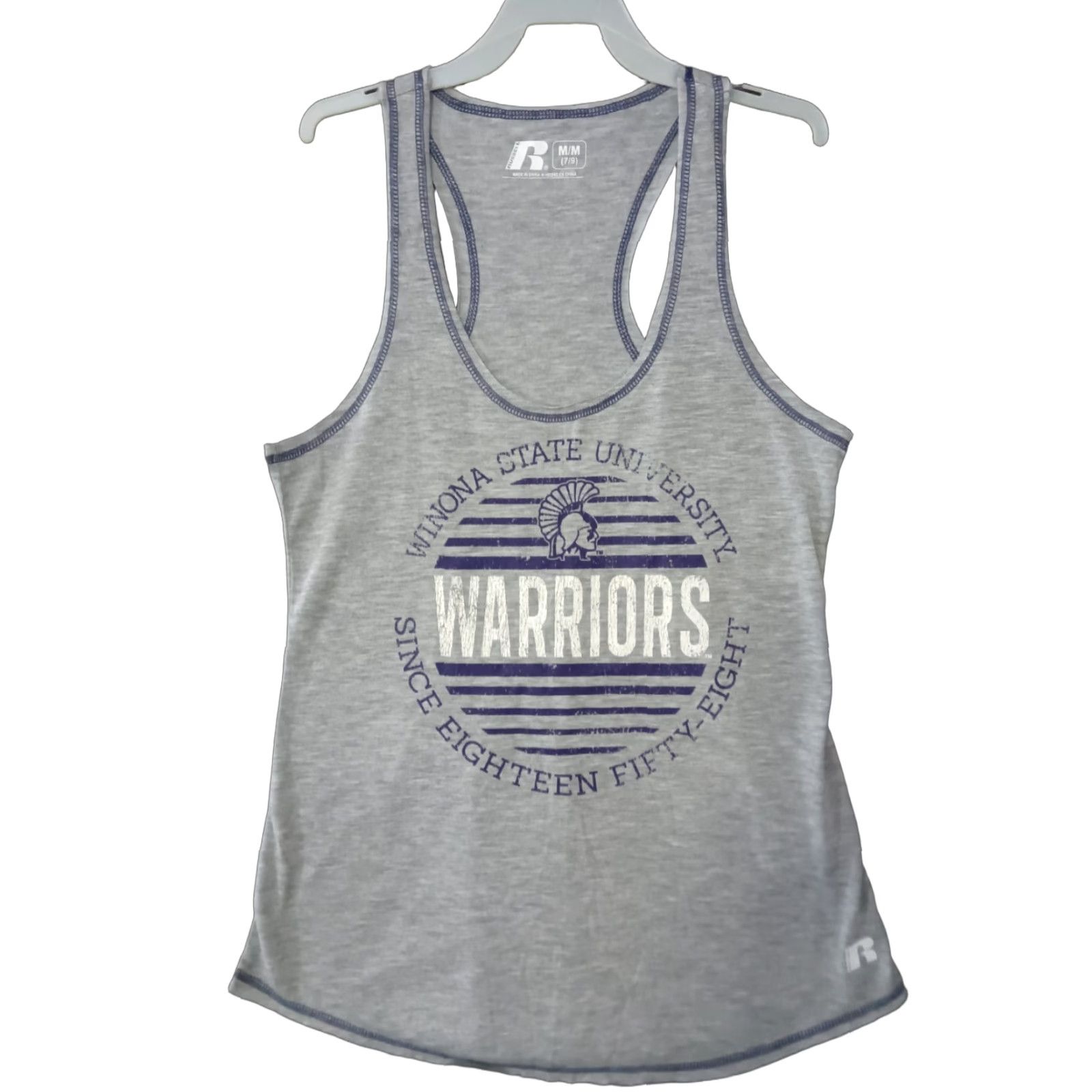 Russell Athletic Russell Juniors women's Tank Top Gray M Warriors Winona State University Size M / US 6-8 / IT 42-44 - 1 Thumbnail