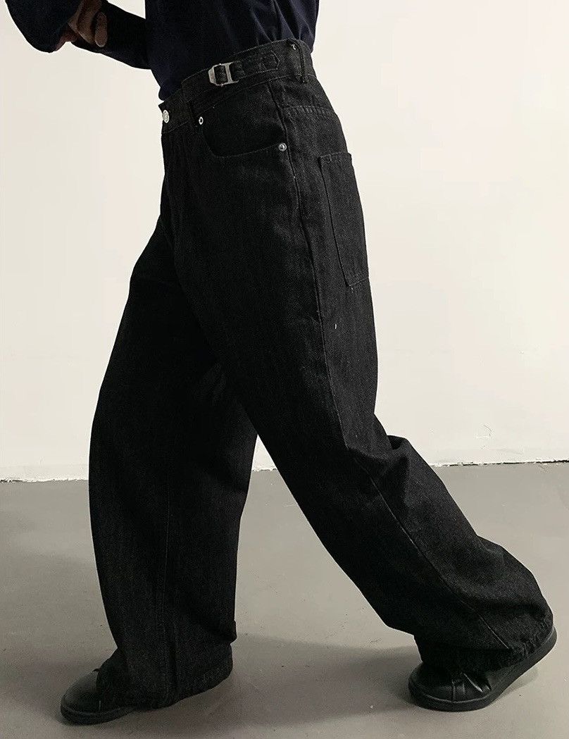Japanese Brand × Vintage Cleanfit retro buckle loose fit jeans pants Size US 34 / EU 50 - 4 Thumbnail
