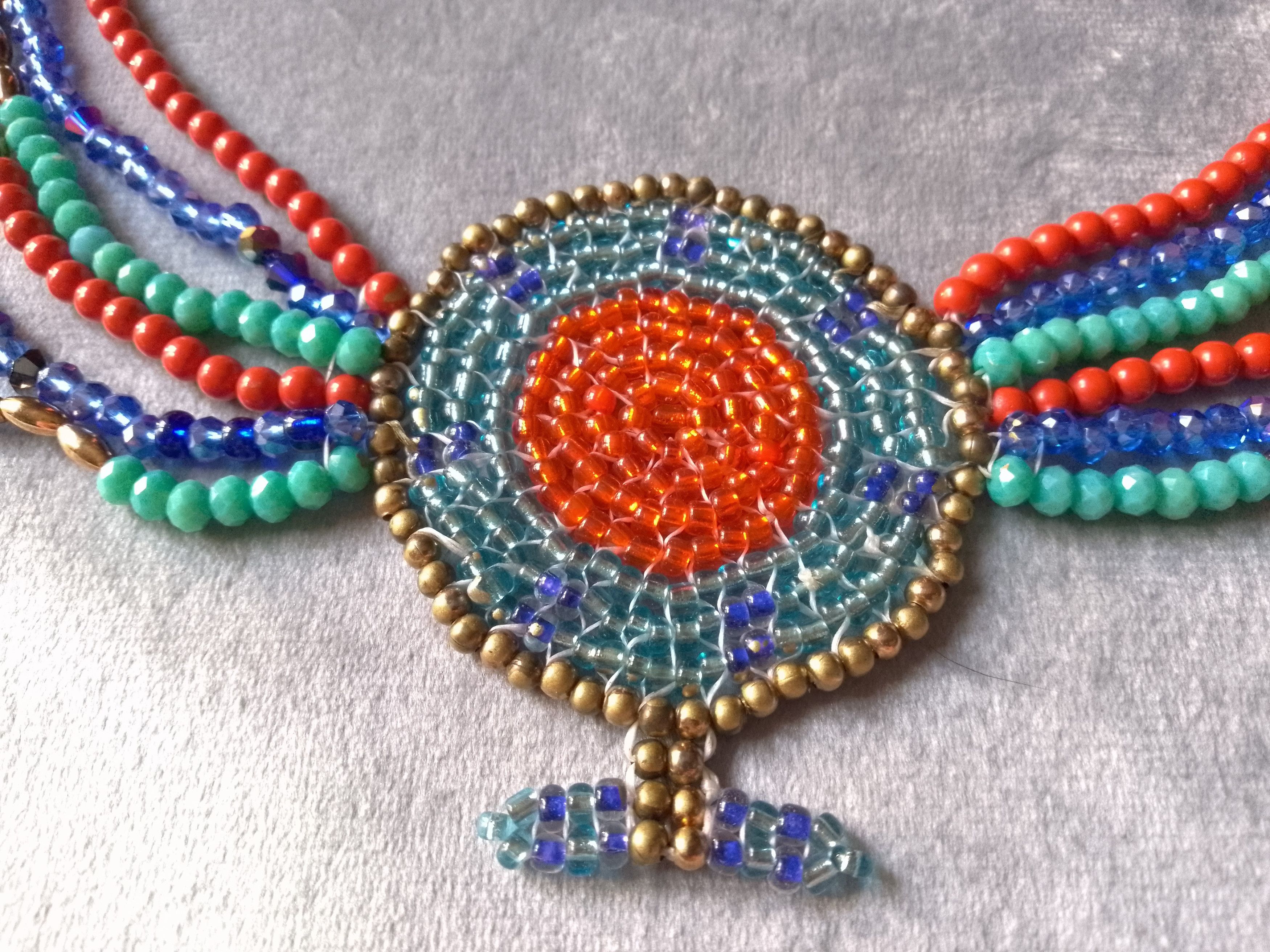 Handmade Necklace Ethnic Egyptian Cleopatra Style Multithread Size ONE SIZE - 7 Thumbnail
