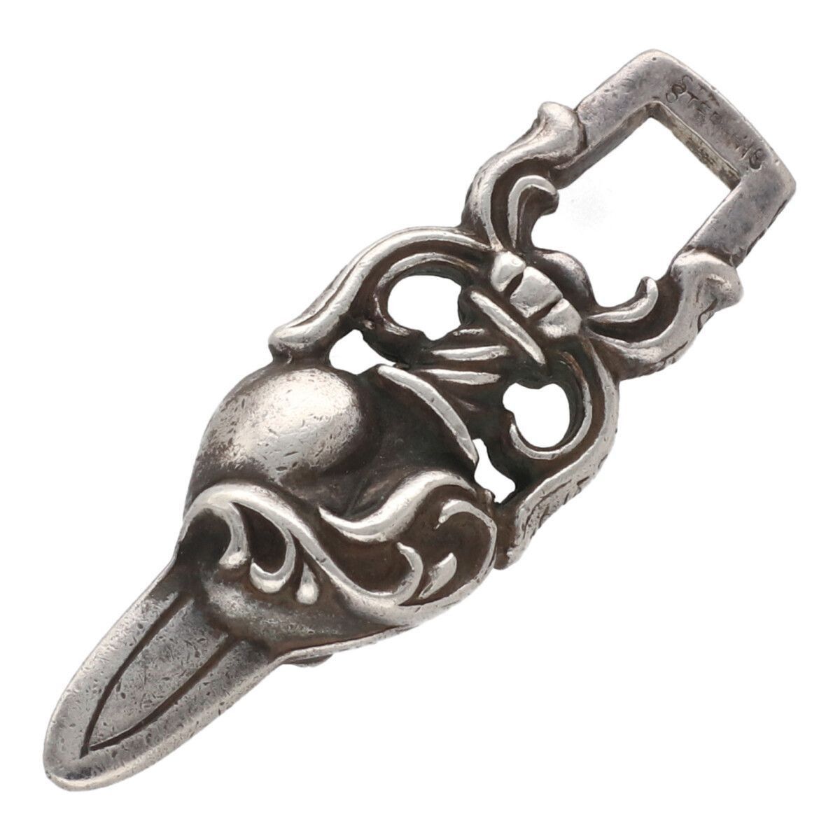 Chrome Hearts Daga Hearts Silver Necklace Pendant