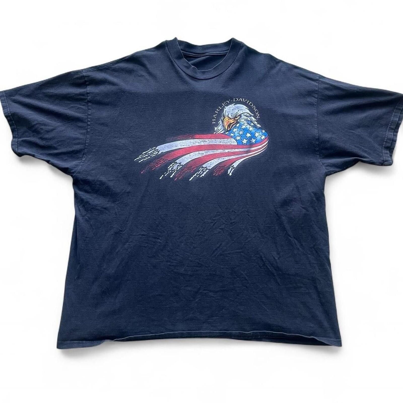 Harley Davidson 1997 Harley-Davidson Eagle USA Flag T-Shirt Size 3XL Size US XXL / EU 58 / 5 - 1 Thumbnail