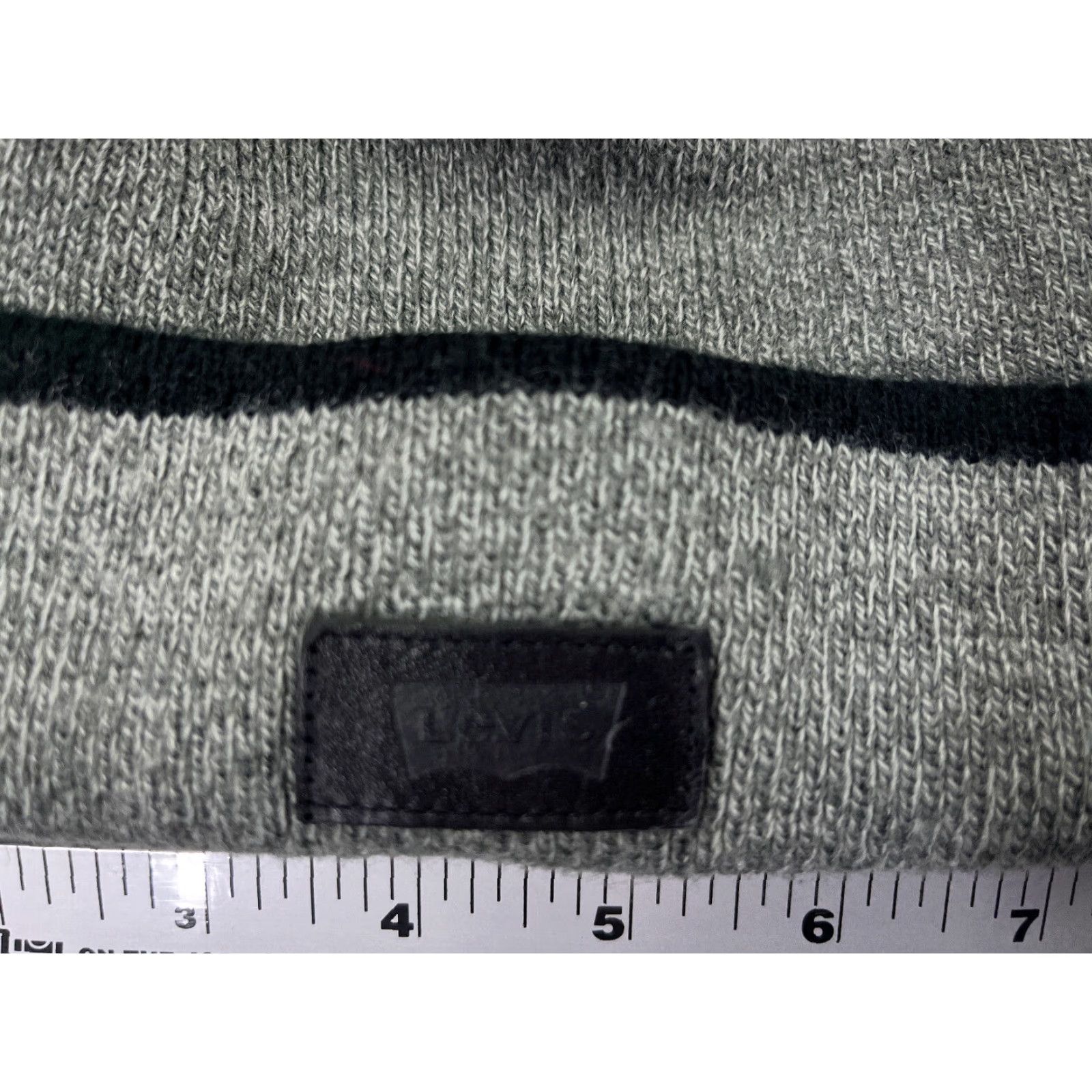 Levi's Levi's Beanie Adult One Size Gray Knit Embroidered Acrylic Ski Winter Snow Hat Cap Unisex Mens Womens Size ONE SIZE - 2 Thumbnail