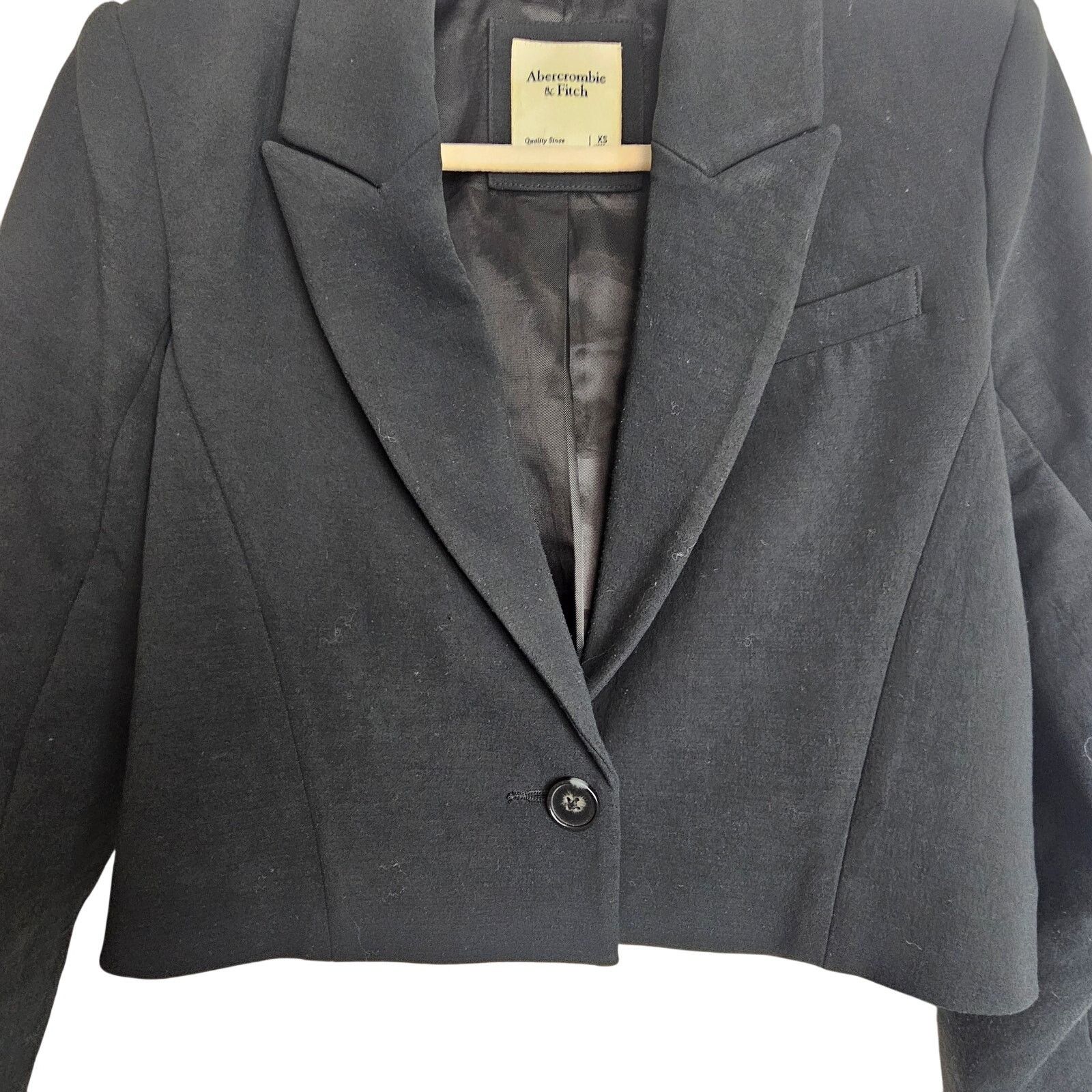 Abercrombie & Fitch Abercrombie & Fitch Womens Premium Cropped Crepe Blazer XS Size XS / US 0-2 / IT 36-38 - 3 Thumbnail