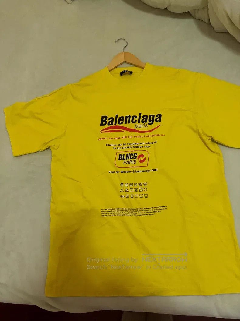 Balenciaga Balenciaga Yellow Eco-Friendly Short Sleeve T-Shirt Size US XXS / EU 40 - 5 Thumbnail