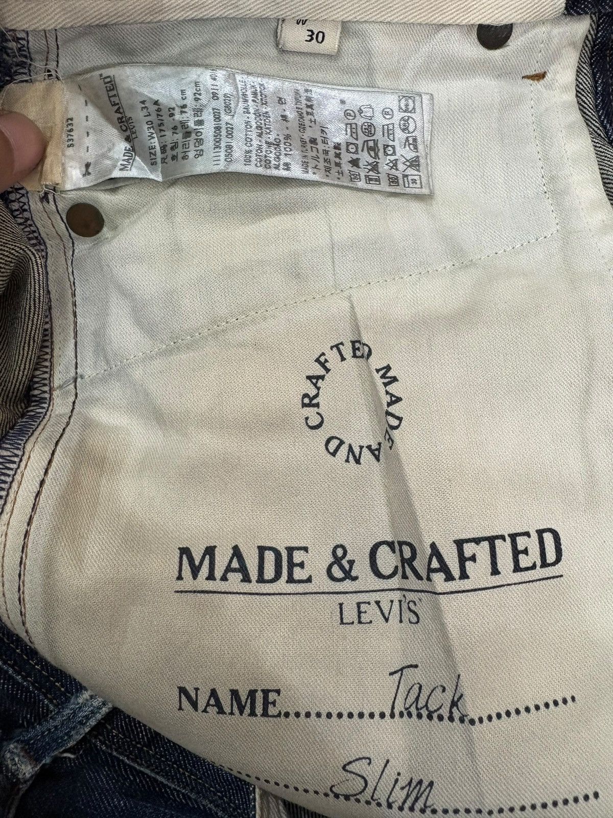 Levi's Made & Crafted Vintage Y2k Levis Made & Crafted Blue Wash Jeans Size US 31 - 12 Thumbnail