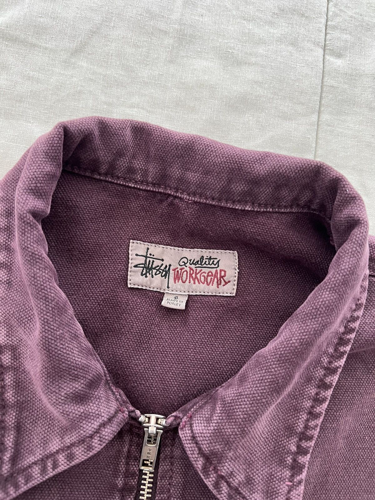 Streetwear × Stussy × Vintage Stussy Washed Canvas Zip Work