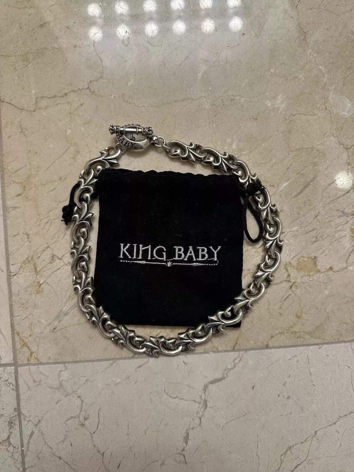 King Baby Studio King Baby Studio 18 Inch Floral Script Link Chain Silver 925 Size ONE SIZE - 9 Thumbnail