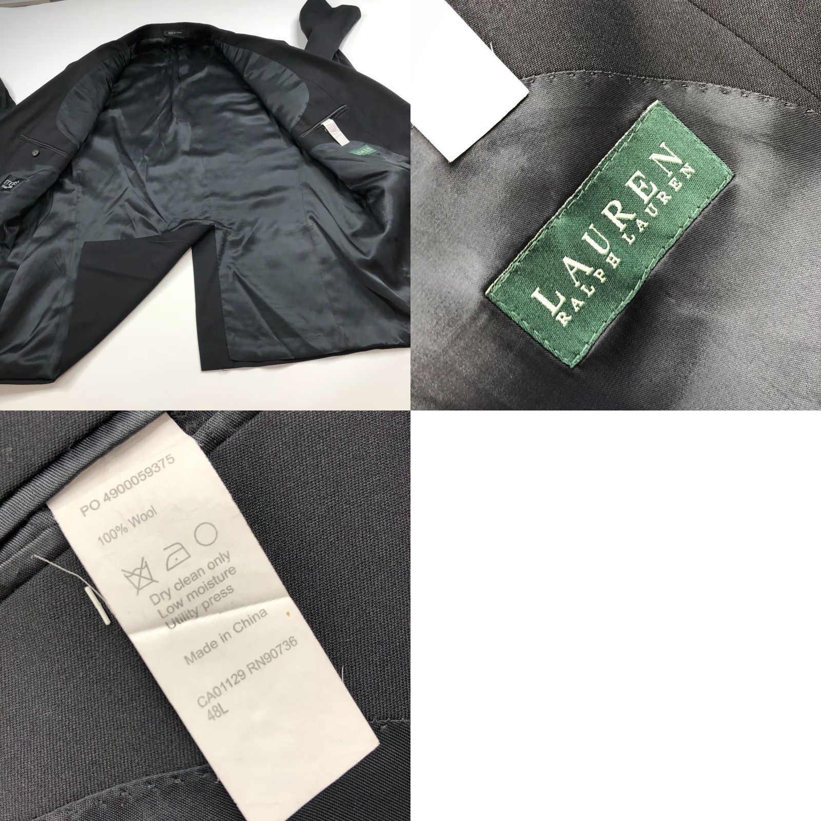 Ralph Lauren Lauren Ralph Lauren Green Label Blazer 48L Black Wool One Piece Mens Jacket Regular Fit Notch Lapel Vintage: No Size 48R - 9 Thumbnail