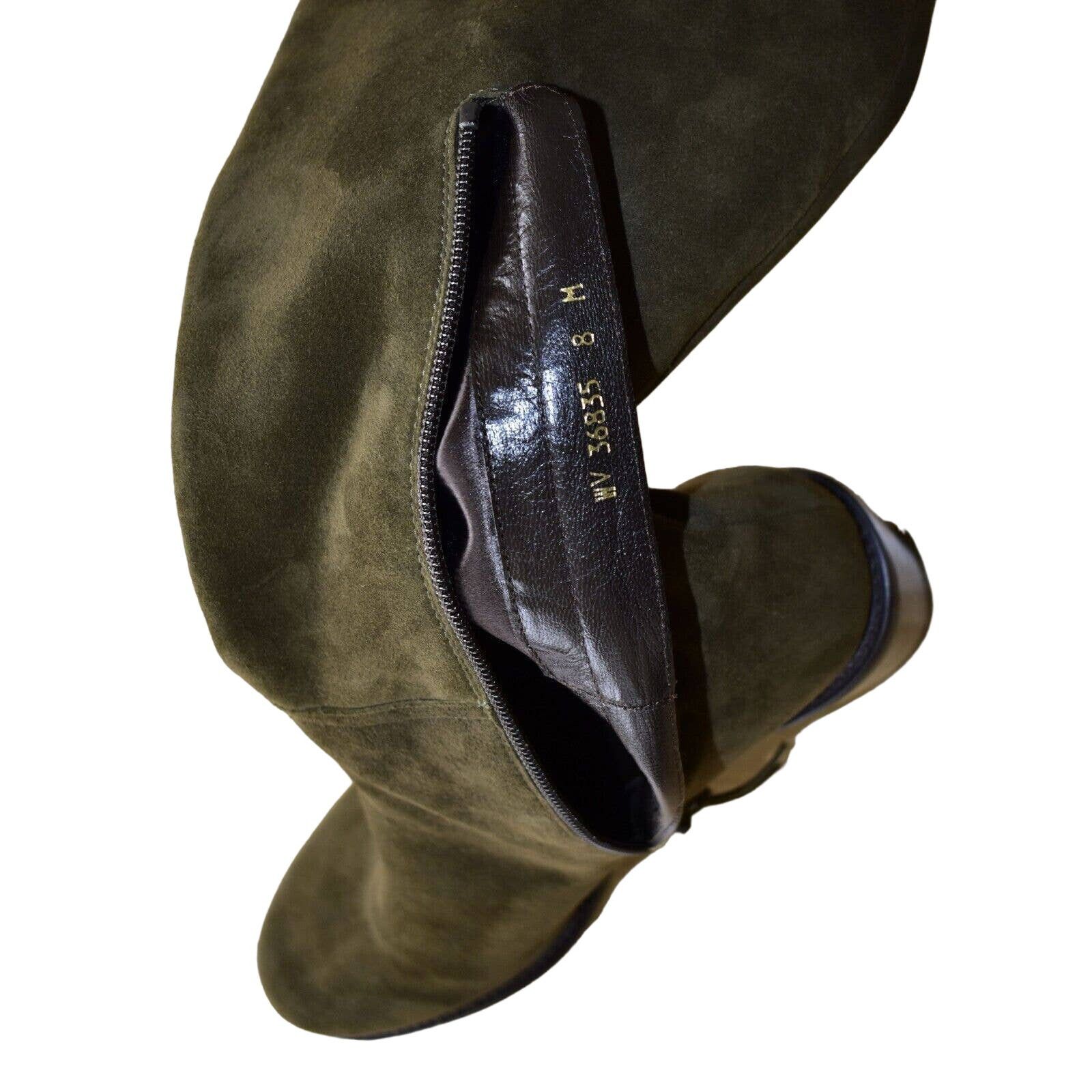 Stuart Weitzman NIB STUART WEITZMAN Hitest Olive Suede Over The Knee Boots 8 Size US 8 / IT 38 - 11 Thumbnail