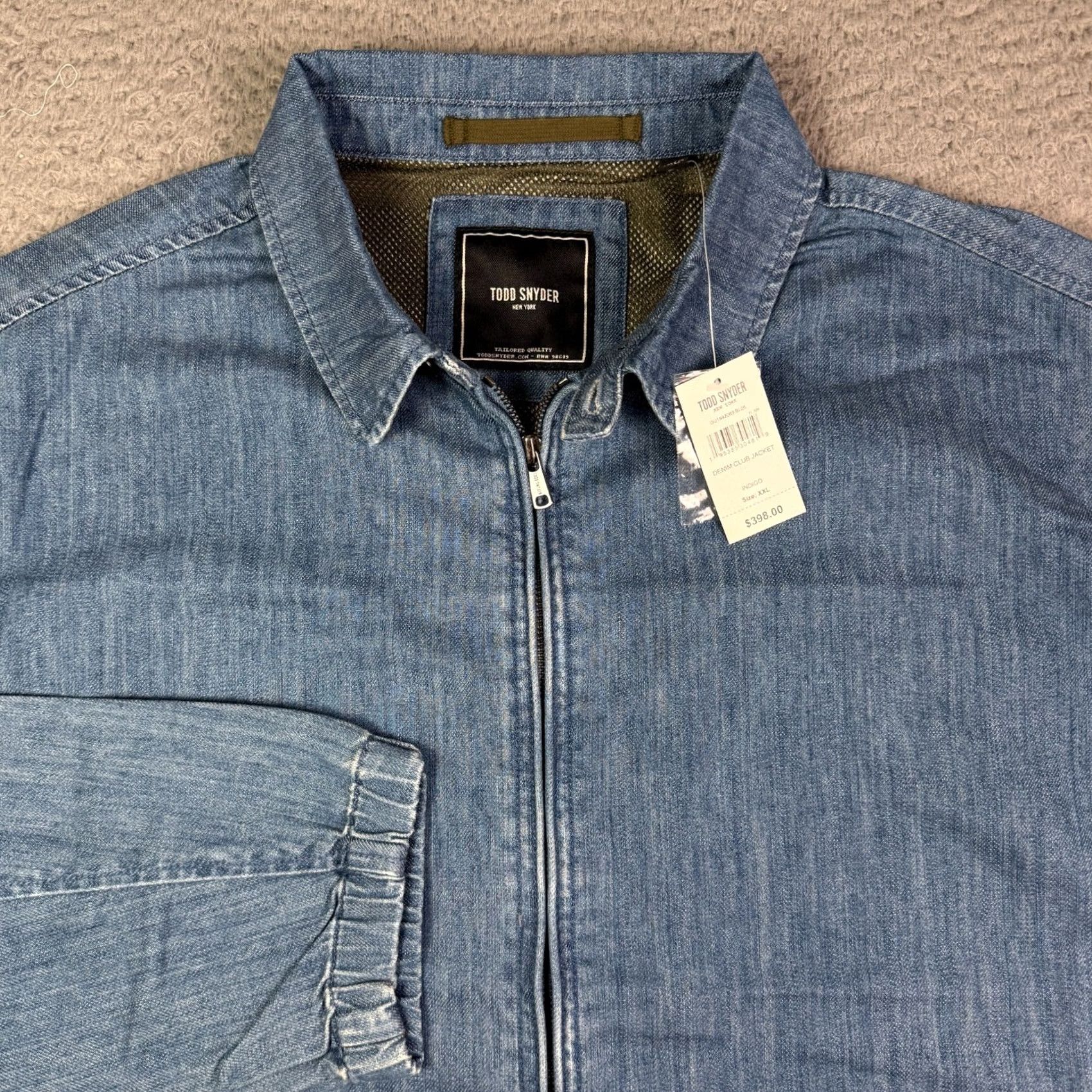 Todd Snyder Todd Snyder Denim Club Jacket Mens 2XL Blue Jean Full Zip Bomber Jacket Size US 39 - 2 Thumbnail