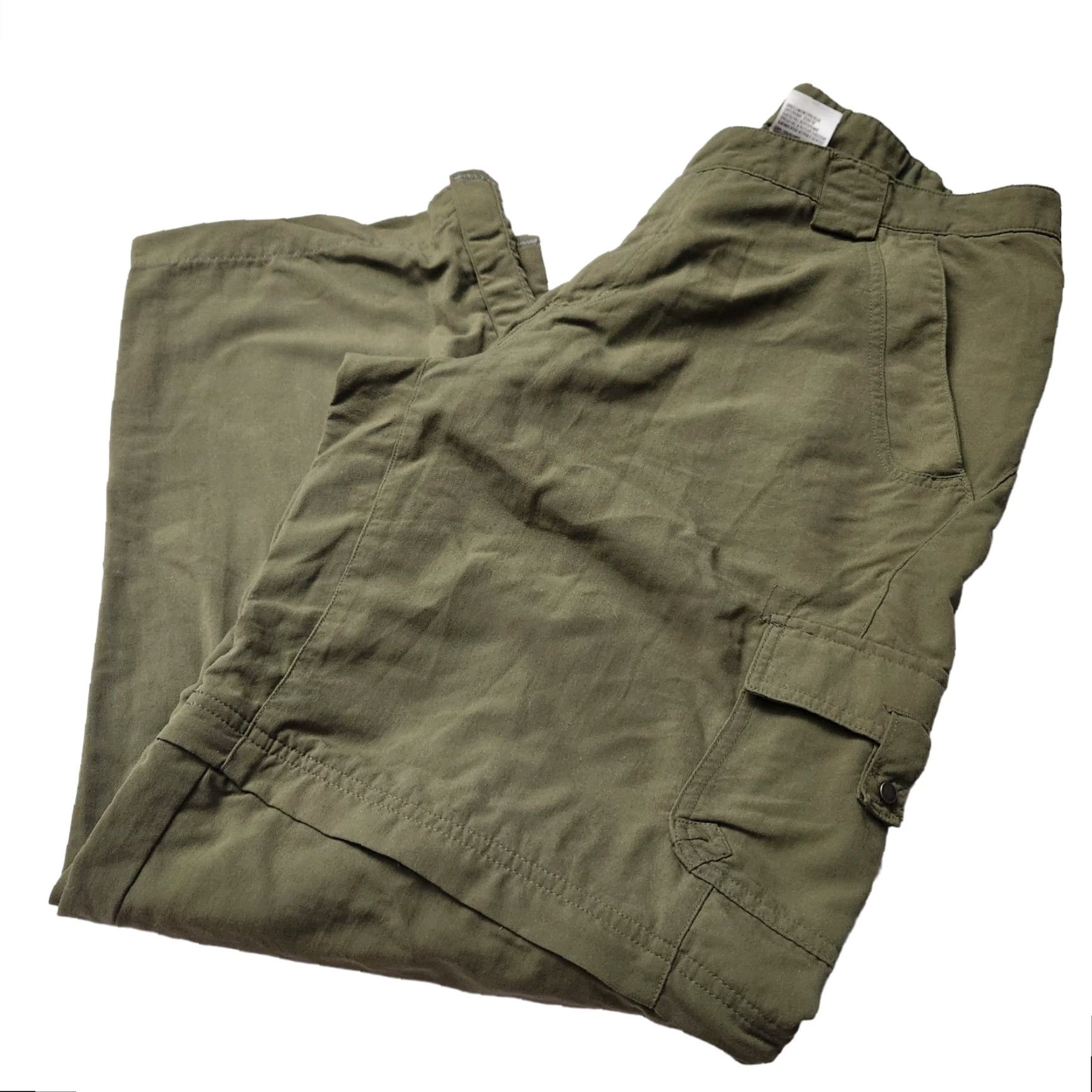 Vintage Columbia Cargo Convertible Olive Green Pants 16 Long Womens Size 38" / US 16 / IT 52 - 4 Thumbnail